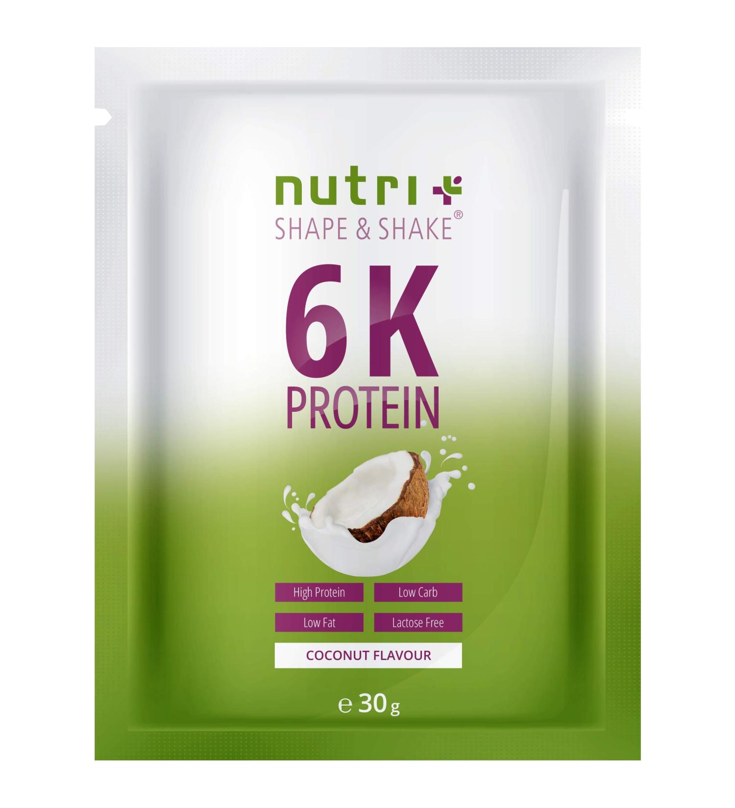 Shape & Shake Coconut Protein Powder Trial Pack 30g - 83% Lactose-Free Protein - Nutri-Plus Sample - Buy Online on GoSupps.com