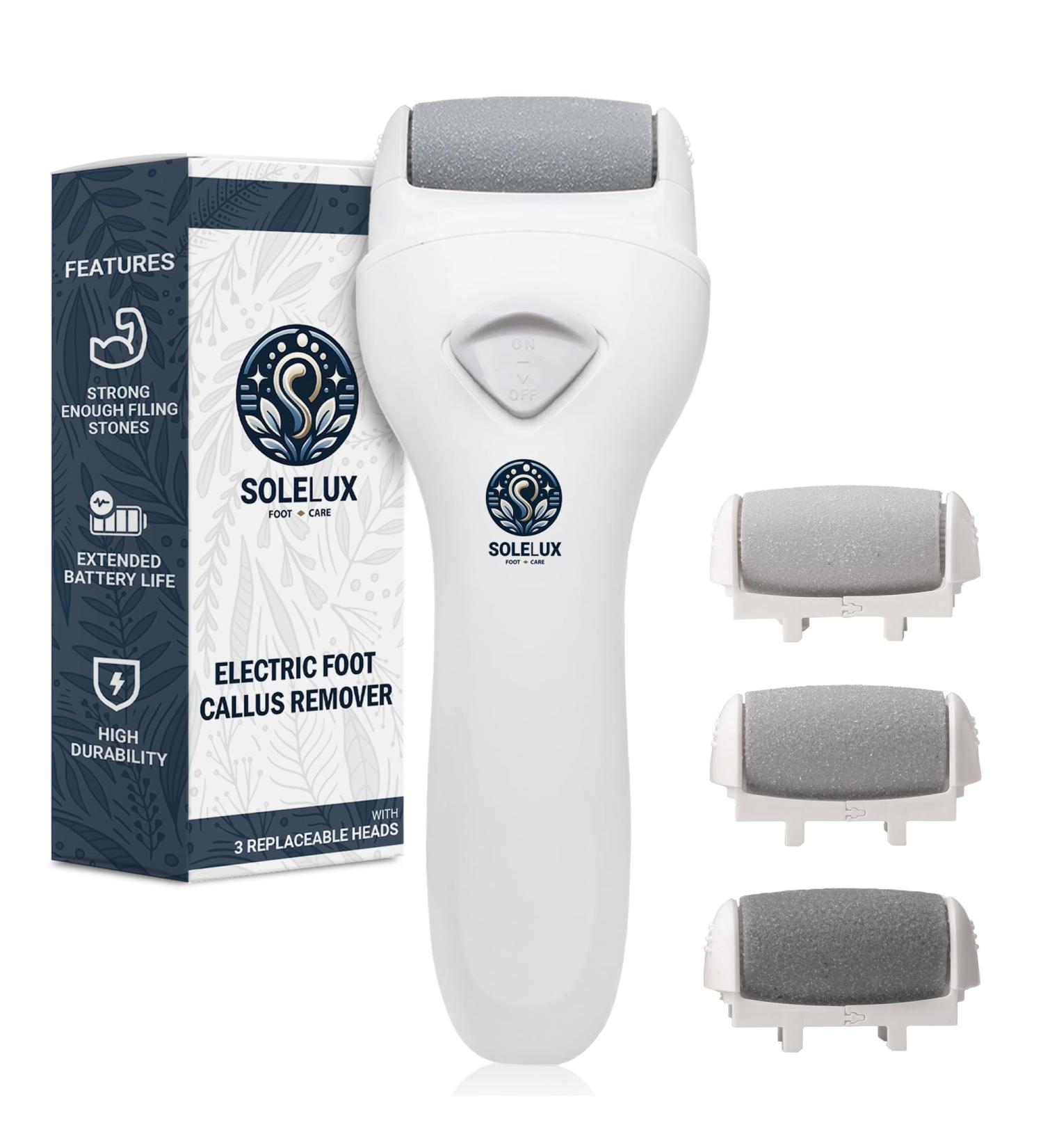 Electric Callus Remover - Waterproof Rechargeable Foot Scrubber with 3 Rollers for Smooth Feet | Best Foot Care Solution - Buy Online on GoSupps.com