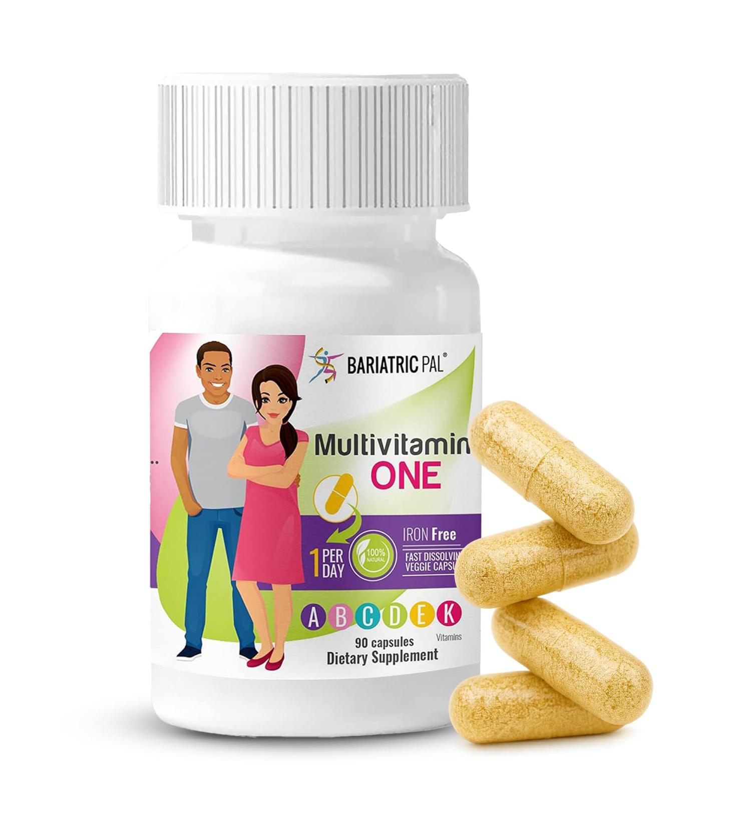 BariatricPal Multivitamin ONE 1 per Day! Bariatric Multivitamin Capsule Iron Free | Easy to Swallow Capsule | Vitamin for Bariatric Surgery Patients | 90 Count (3 Month Supply) - Buy Online on GoSupps.com