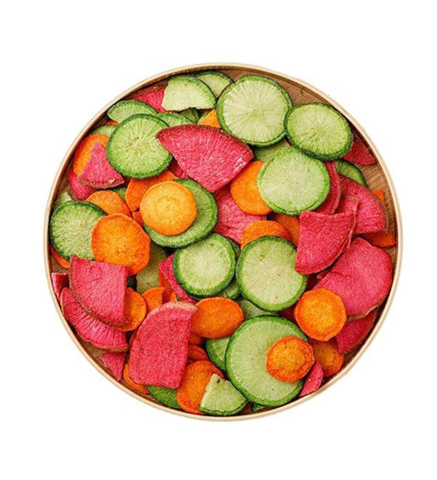 Dry radish slices 190g freeze-dried three-color radish slices fruit and vegetable crisp slices three-color radish crisp instant party casual dried vegetable snacks - Buy Online on GoSupps.com