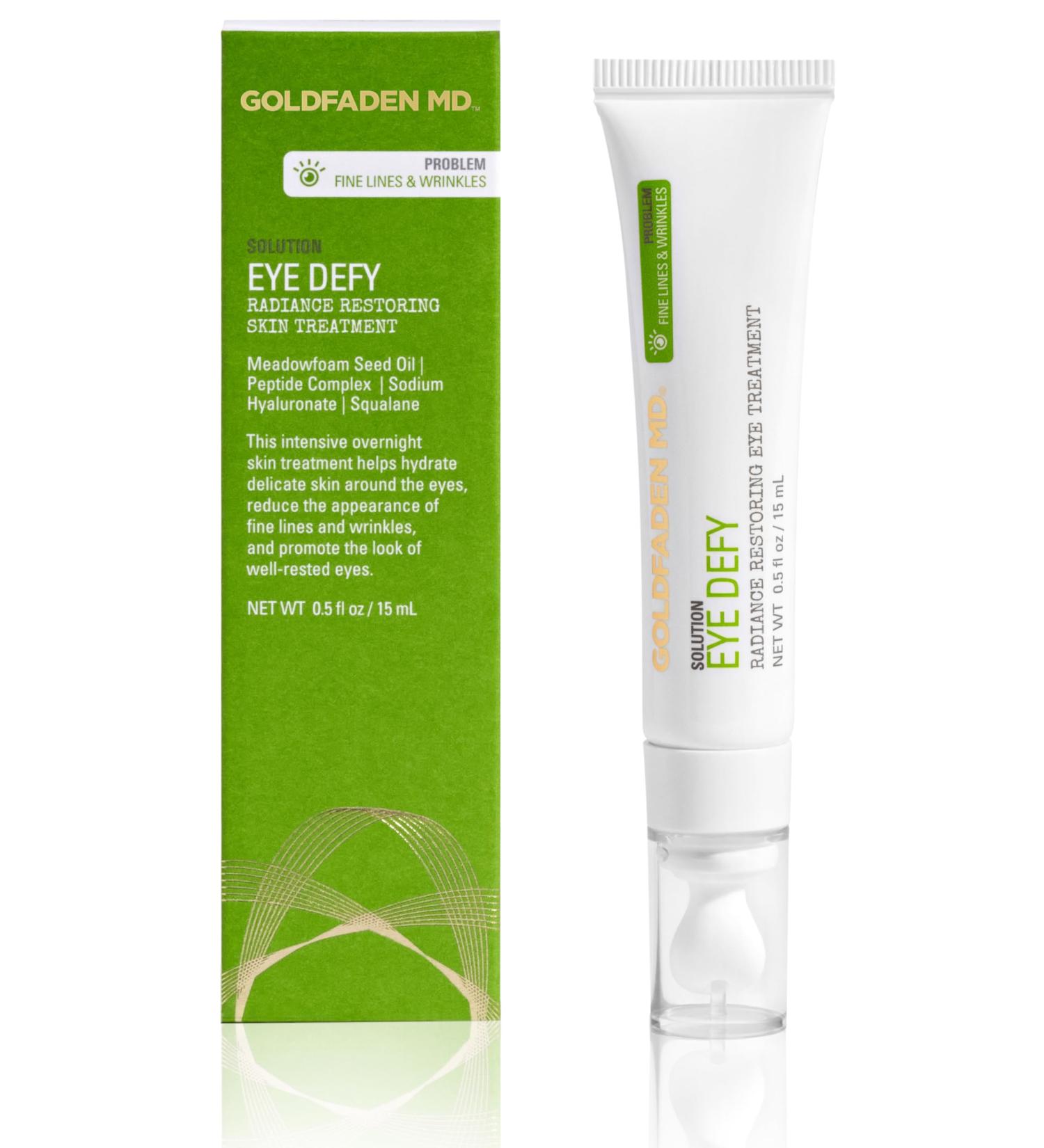 GOLDFADEN MD Eye Defy - Radiance Restoring Eye Cream with Meadowfoam Seed Oil Peptide Complex Hyaluronic Acid & Squalane | International Shipping - Buy Online on GoSupps.com