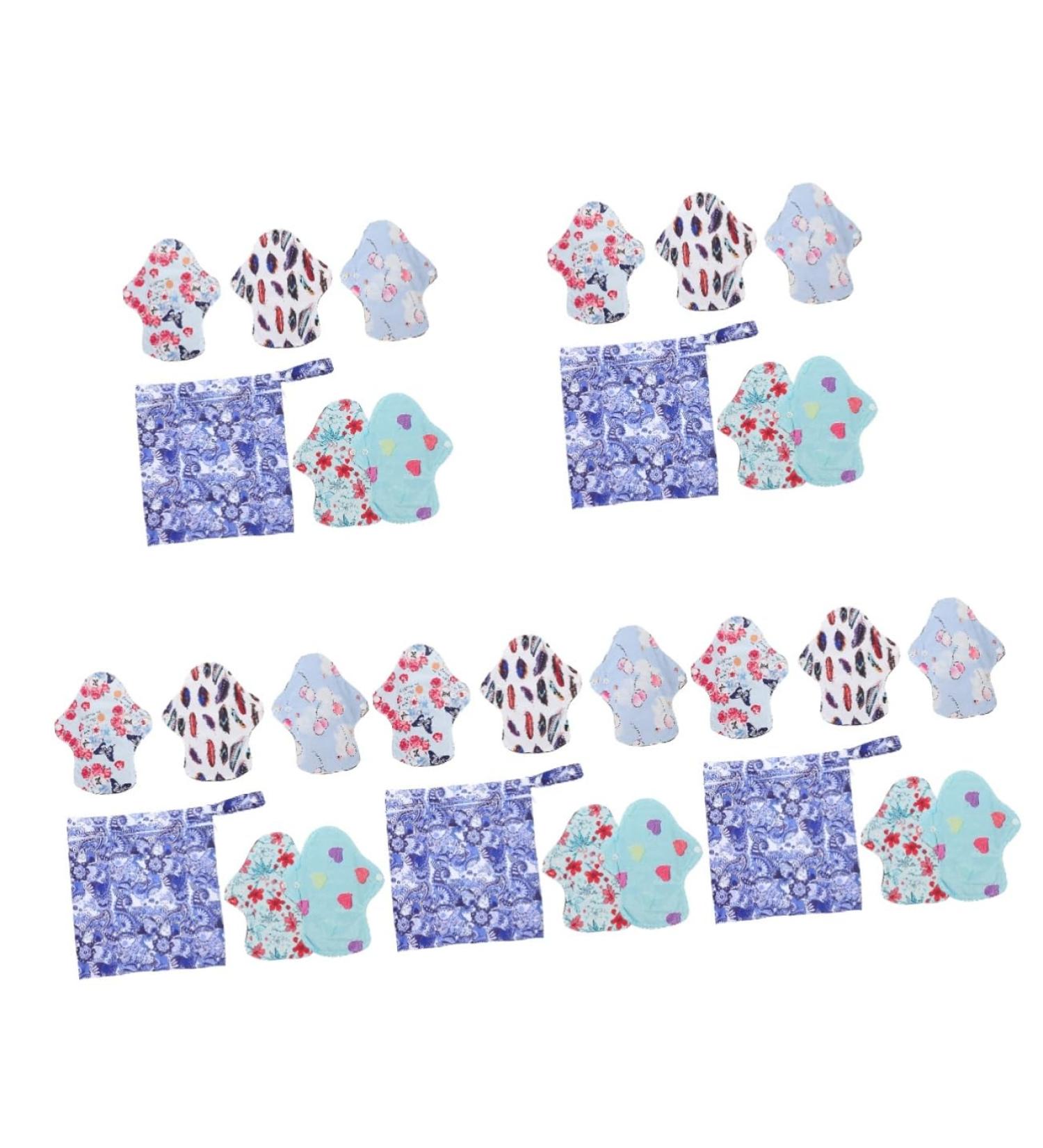 Healeved 5 Sets Washable Incontinence Napkins & Menstrual Pads for Women - Bamboo Fabric with Wings - Eco-Friendly Comfortable Protection - Buy Online on GoSupps.com