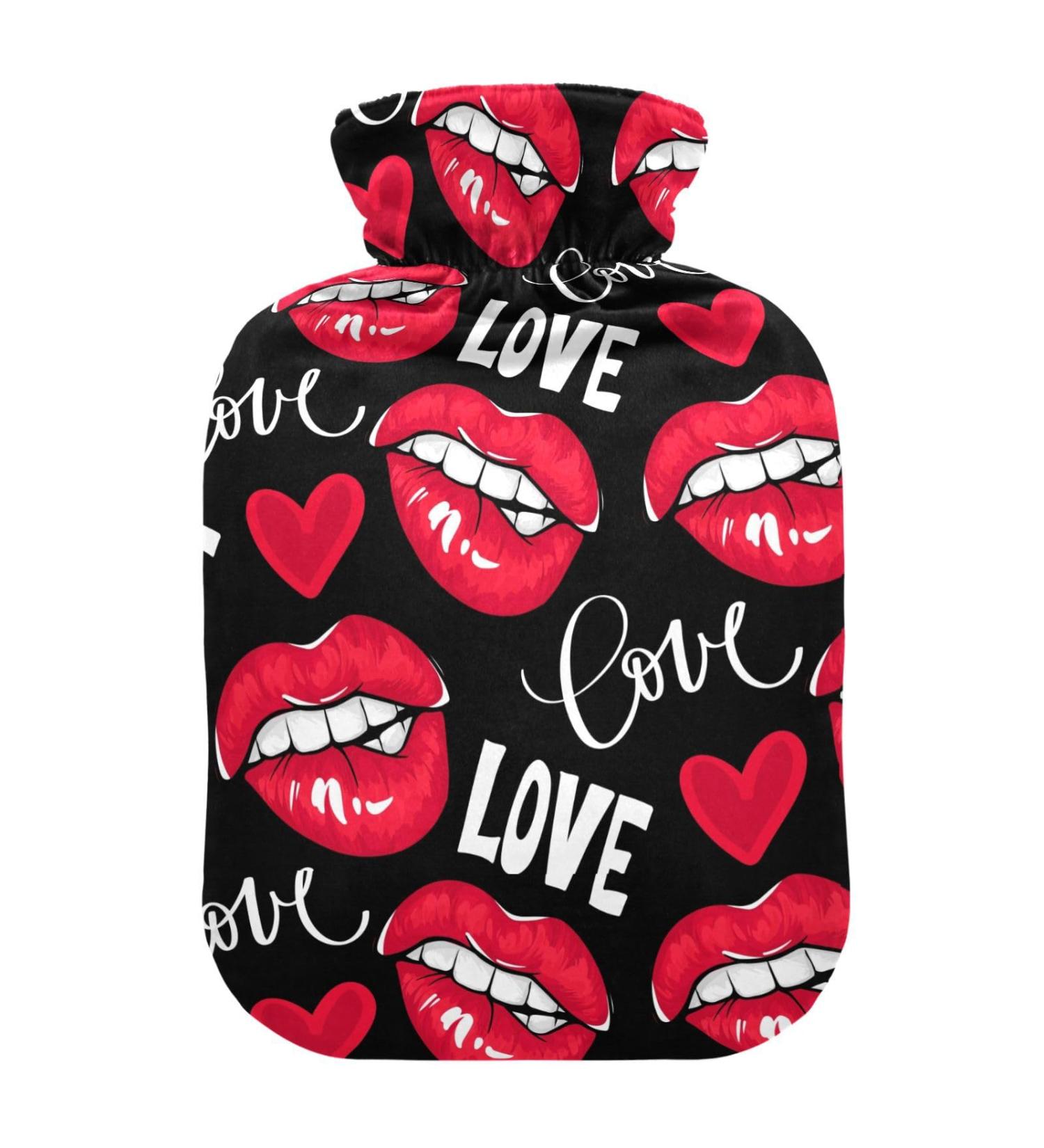 Sexy Red Lips Love Warm Bottle | 2L Heating Bottle for Pain Relief & Cold Therapy - Ideal Heat Bags - Buy Online on GoSupps.com