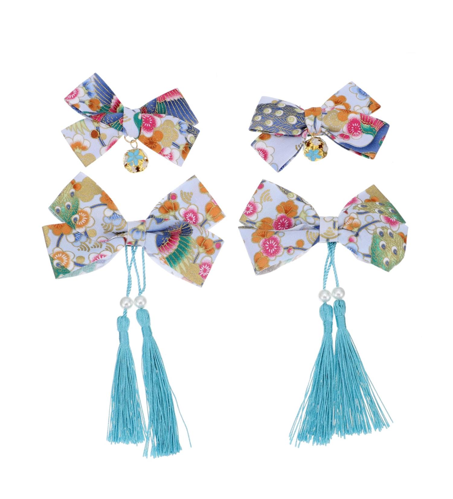 minkissy 2 Pairs Hairpin Ponytail Holder Gripper Girls Hair Bow Ties Festive Clips Antique Hair Clips Hair Catch Barrette Tassel Hair Accessories Elasticity Polyester Child China - Buy Online on GoSupps.com