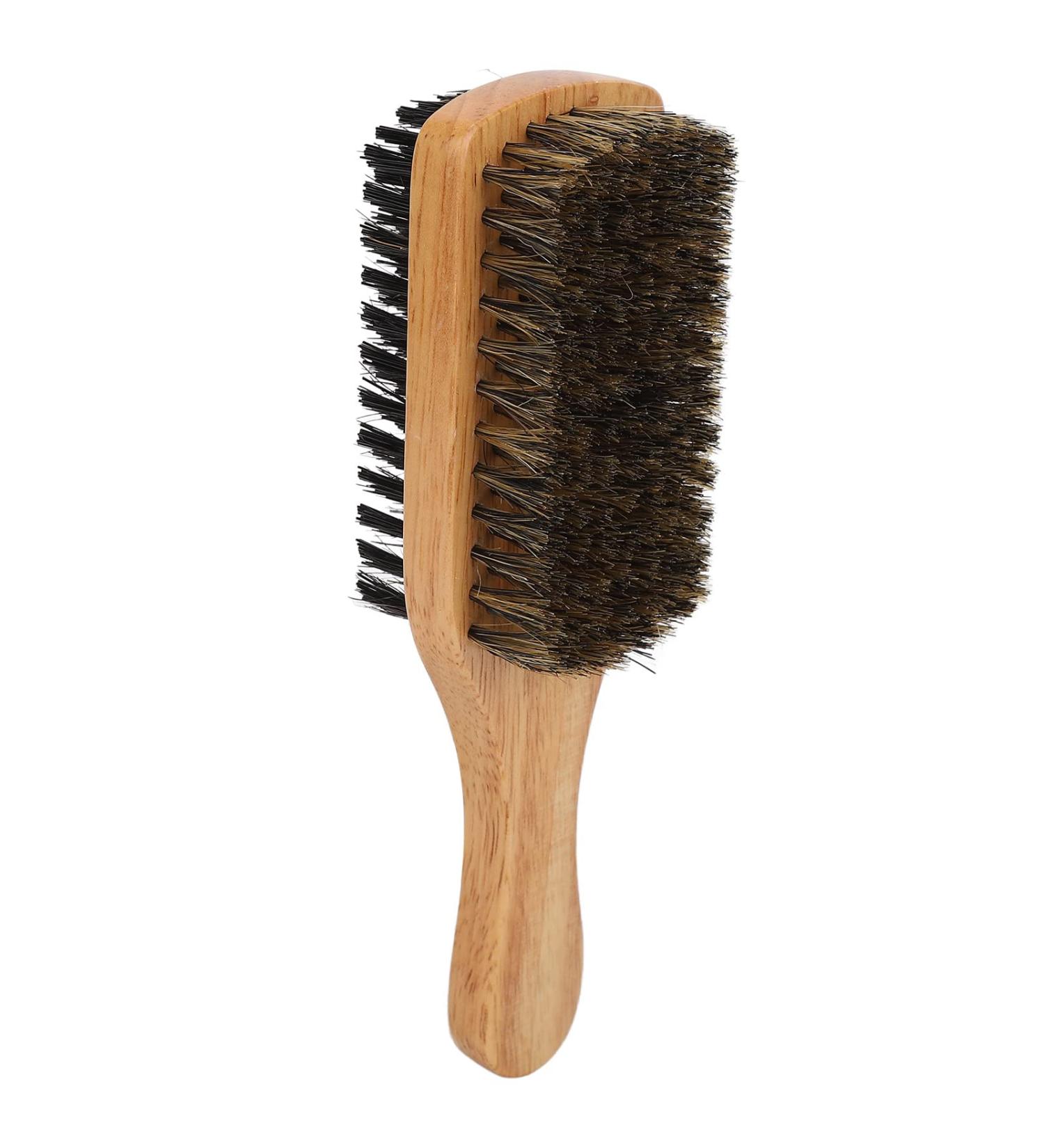Double-Sided Beard Brush with Wooden Handle | Premium Shaving & Facial Hair Comb for Men - Buy Online on GoSupps.com