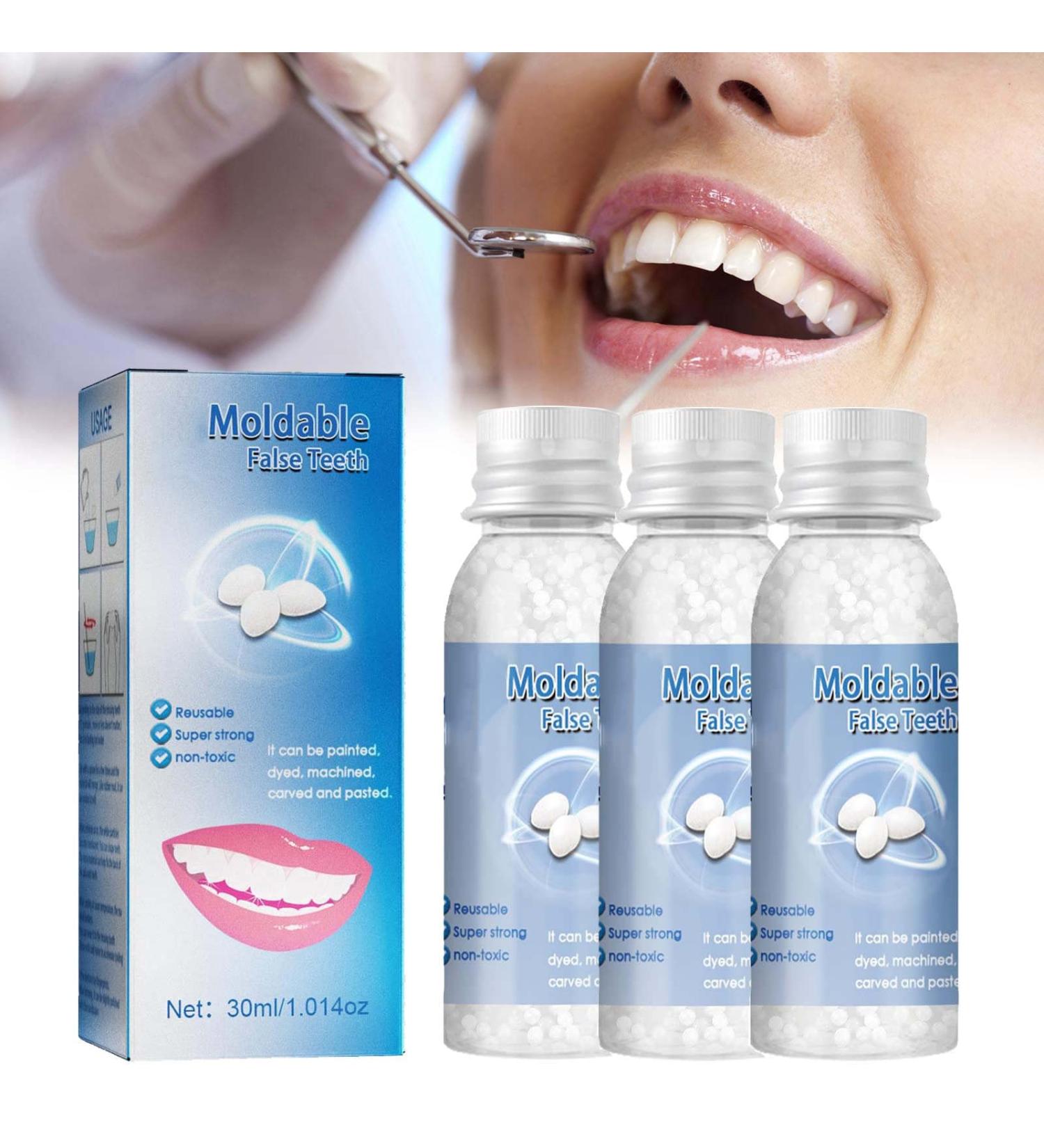 Tooth Repair Granules | Teeth Repair Kit | Moldable False Teeth for Missing & Broken Tooth (3 PCs) - Thermal Fitting Beads - Buy Online on GoSupps.com