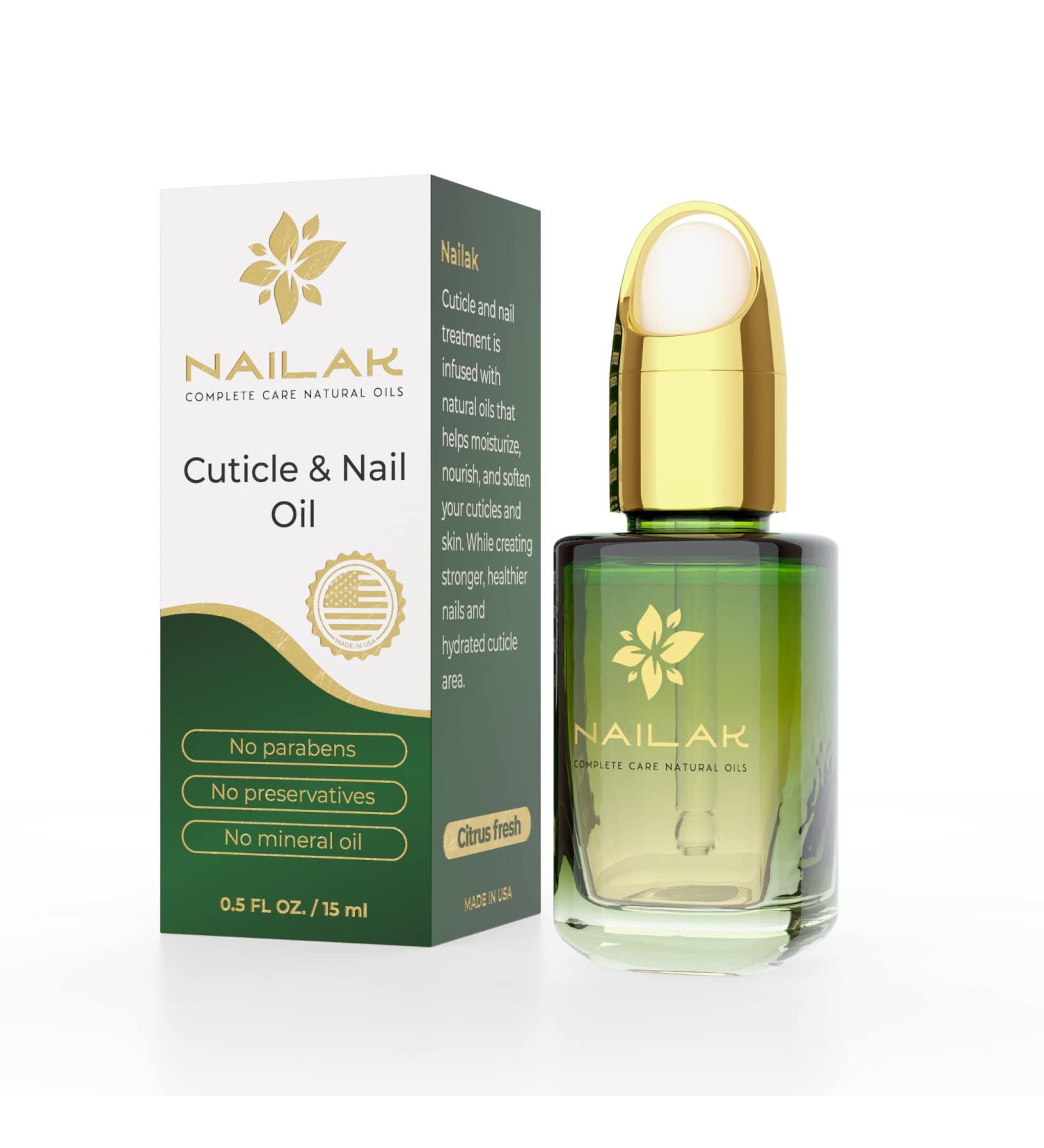 Nailak Cuticle Oil - Natural Vitamin Nourishment for Dry Nails & Cuticles | Organic Jojoba & Shea Nut | Salon Professional Formula with Ylang Citrus - Stylish Dropper - Buy Online on GoSupps.com
