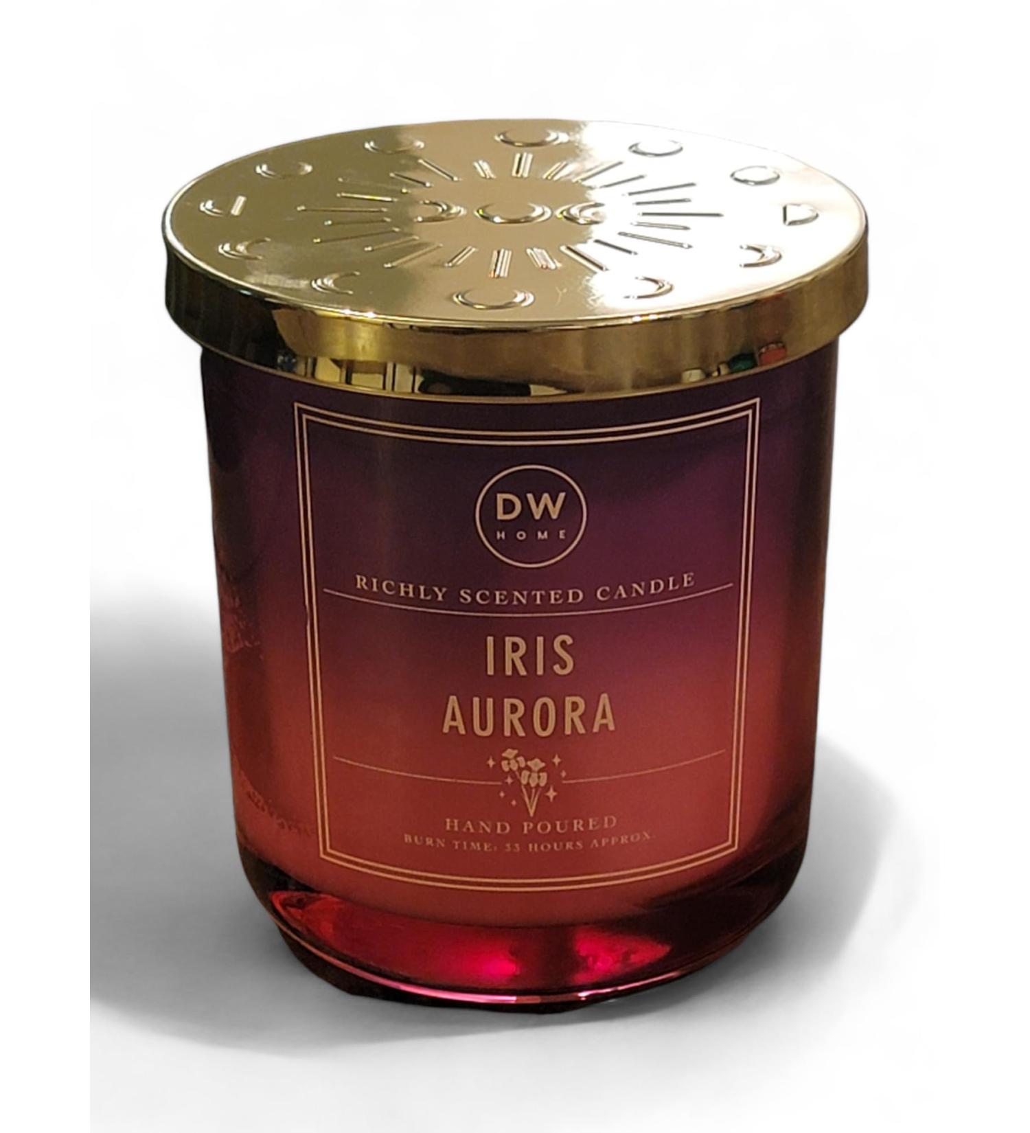 Richly Scented Candle Hand Poured Single Wick Pink Jar Tin Lid Scented Iris Aurora Candle