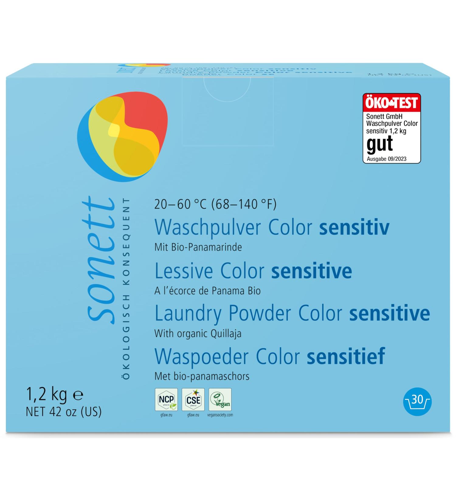 Sonett Organic Washing Powder Colour Sensitive 20-60C (2 x 1.20 kg) 2 x 1 20 kg
