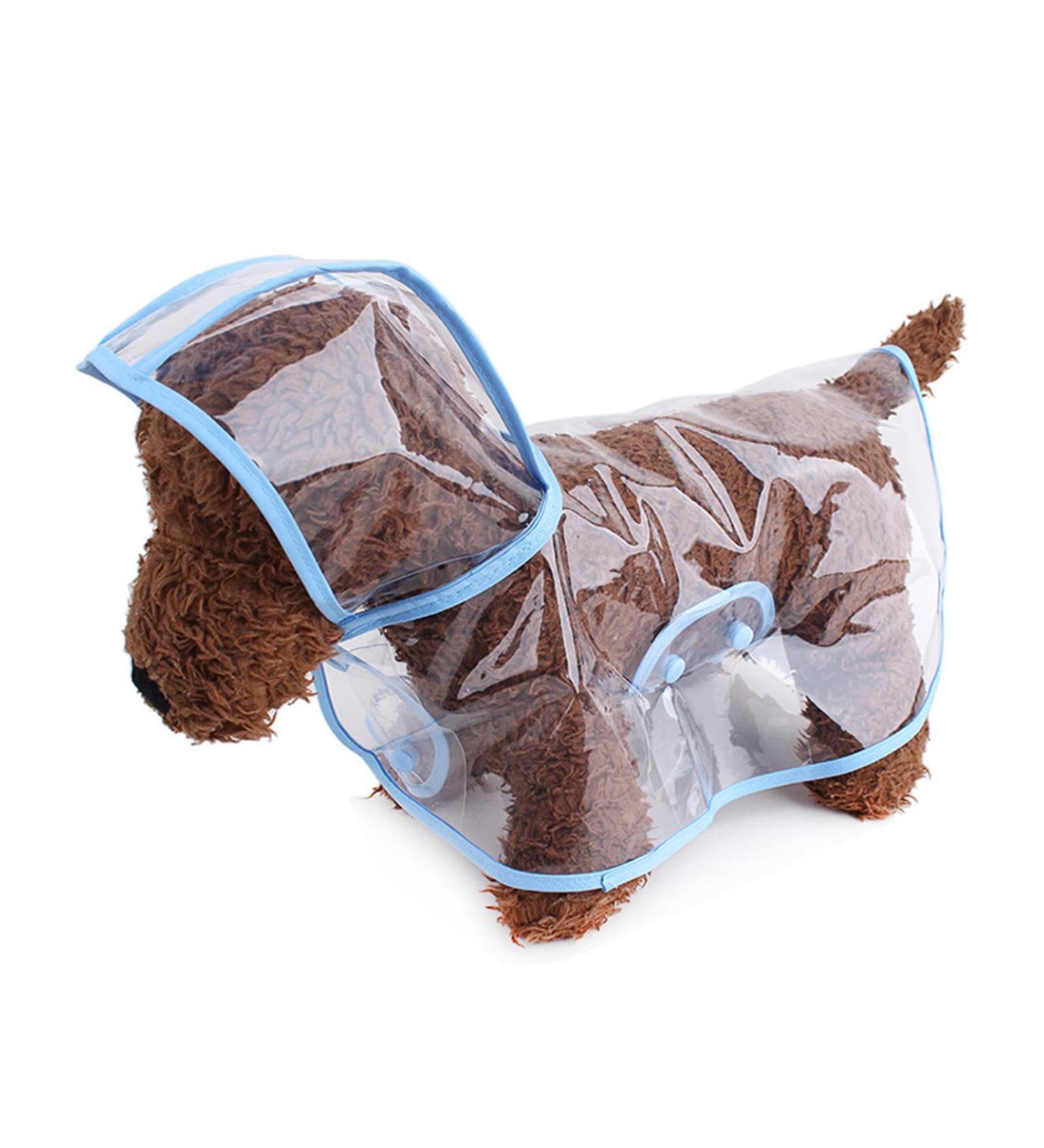 Waterproof Dog Raincoat with Hood | Petcute Medium & Large Blue PVC Coat - Breathable & Transparent - Buy Online on GoSupps.com