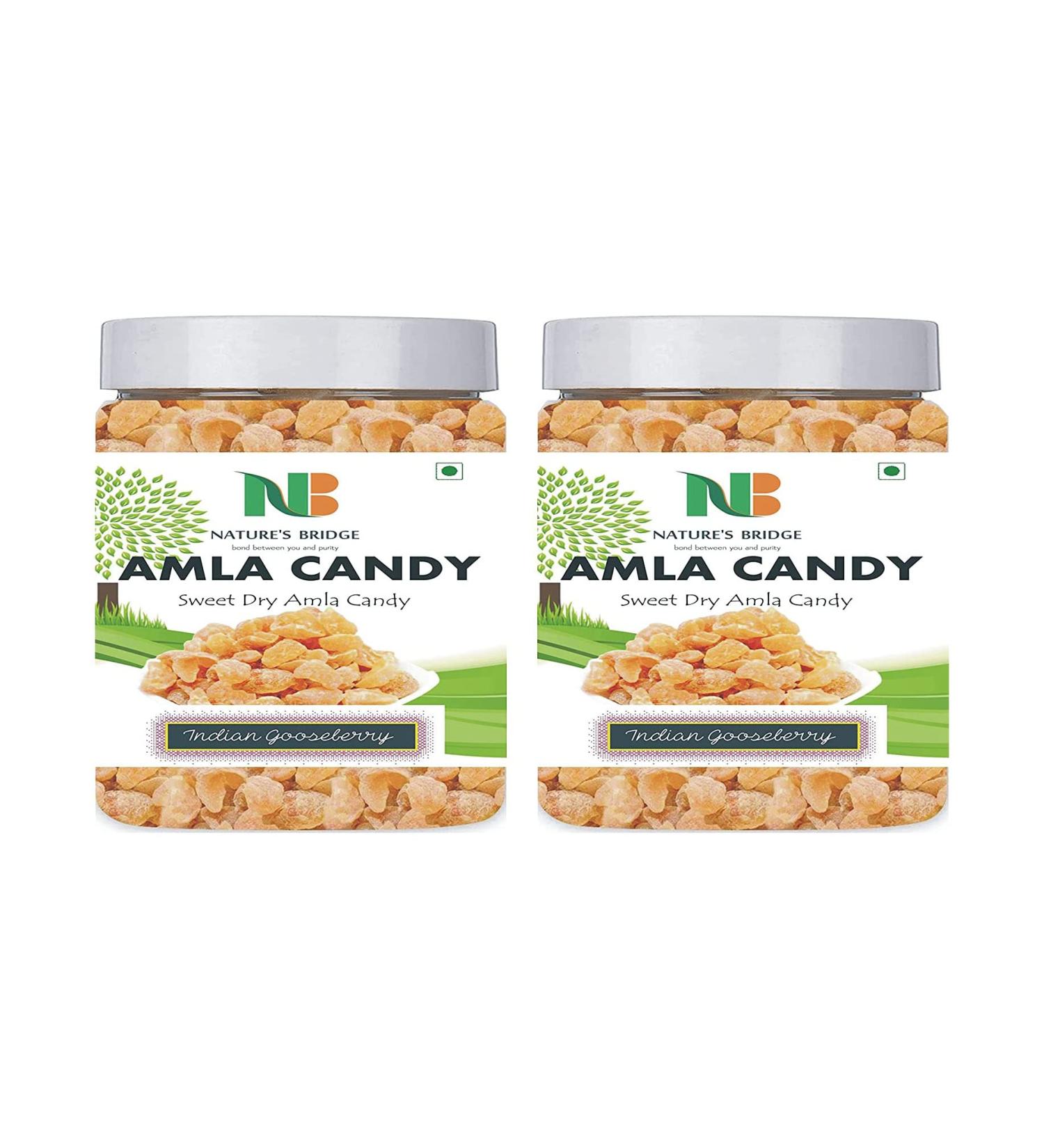 Nature's Bridge Sweet Amla Candy 250 gm x 2 Jar Pack/Amla Candy/Dry Amla Candy/Indian Gooseberries - (250 gm Jar Pack of 2)_Packing May Vary - Buy Online on GoSupps.com