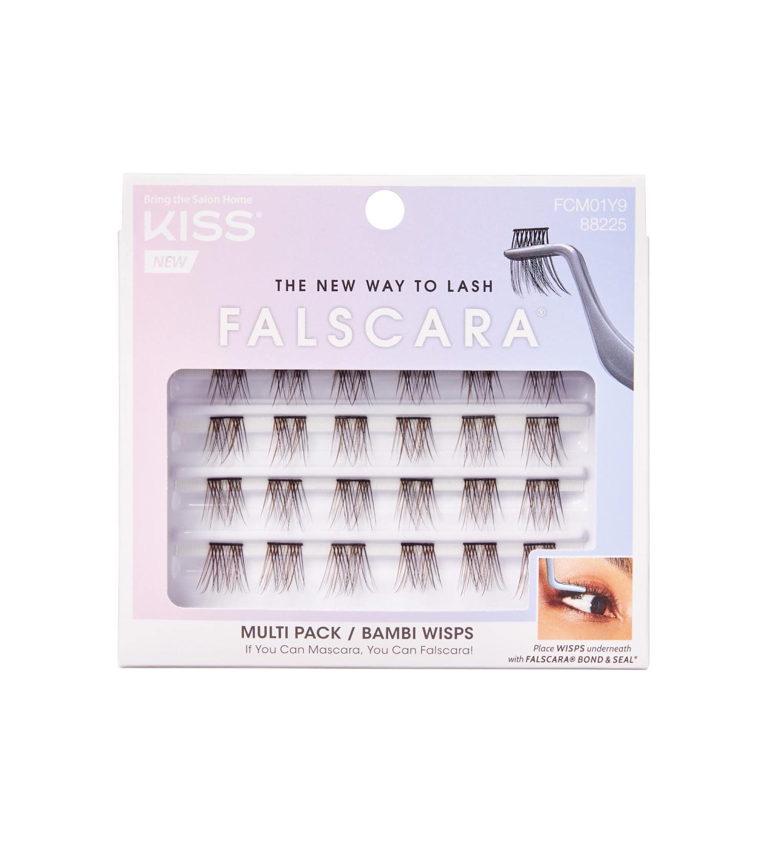 KISS FALSCARA False Eyelashes WISPS Multipack - Bambi Style | Natural Ultra Glam False Lashes | Invisible & Rewearable | 3x Buildable & Customizable | Easy To Apply Split Lash Tip - 24 Wisps - Buy Online on GoSupps.com