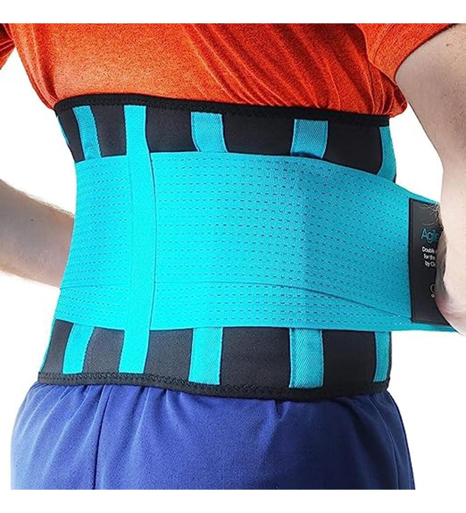 Breathable Double Train Lumbar Support Belt for Pain Relief - Men & Women Fitness Adjustable Lower Back Brace - Buy Online on GoSupps.com