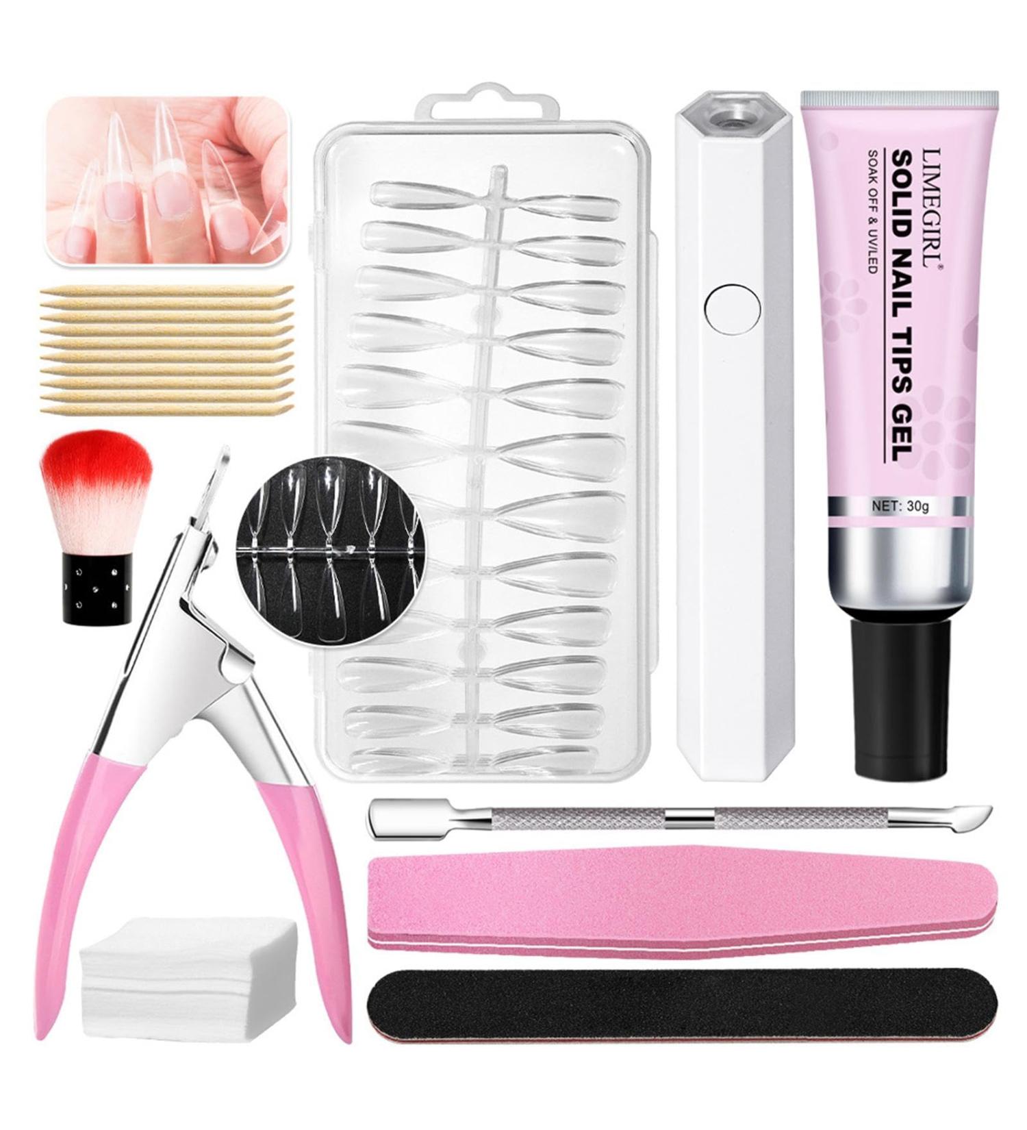 Nail Tips Kit | Paint Brush Set | Nail Scissors Sets| Extension Kit With Gel Gel Nail Set With Nail Lamp Women False Nail Extension Kit For Fashion Beauty - Buy Online on GoSupps.com