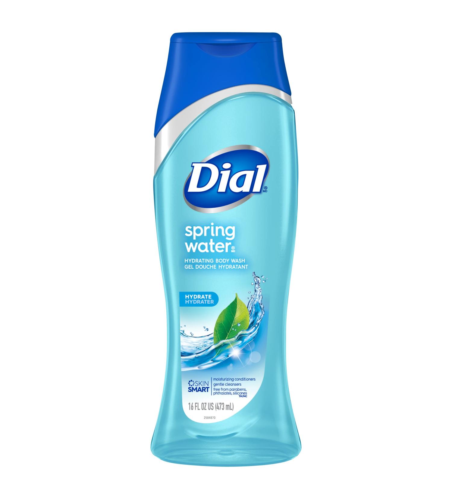 Dial Springwater Body Wash 16 oz - Hydrating and Refreshing Shower Gel - Buy Online on GoSupps.com