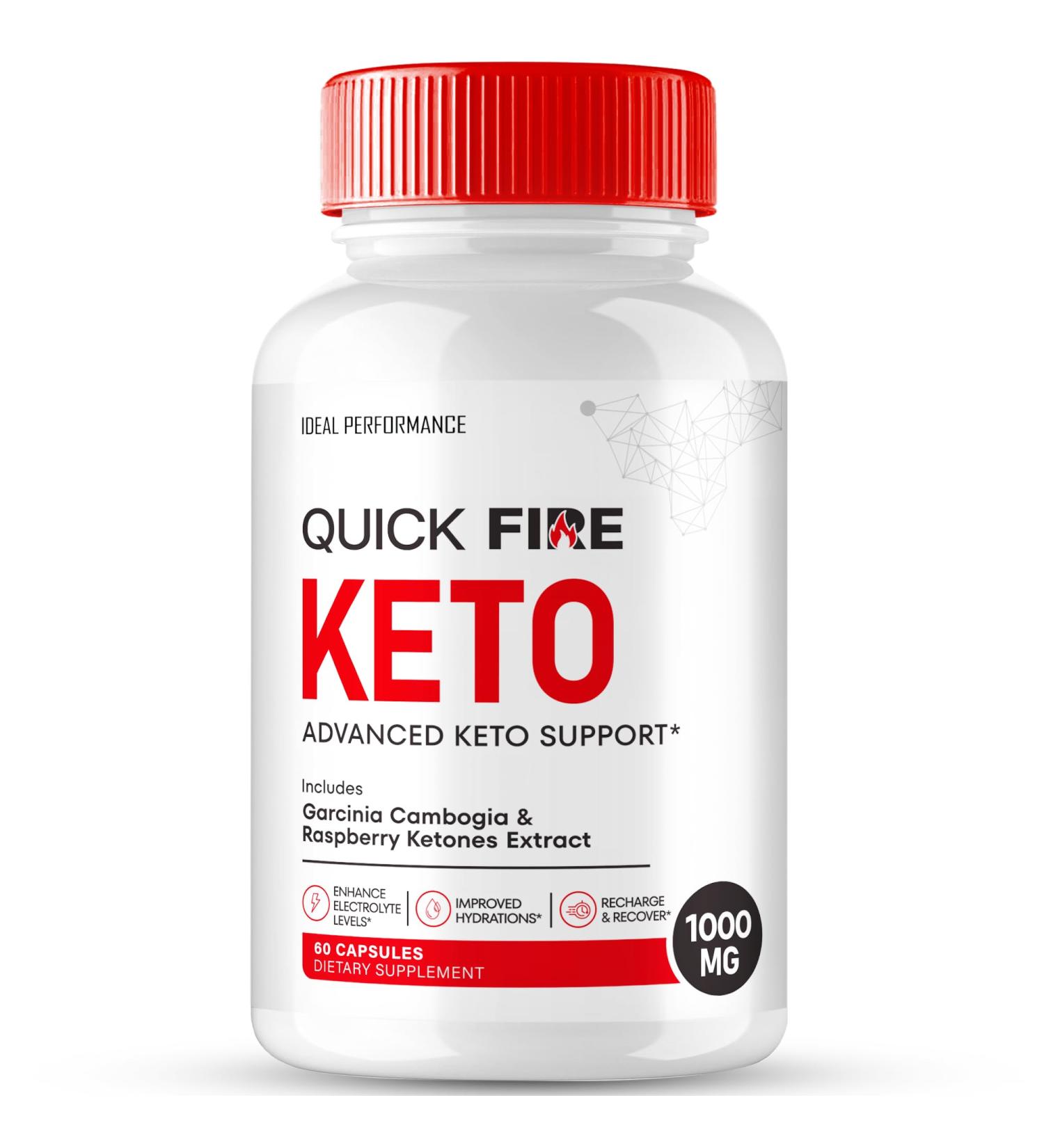 Quick Fire Keto Capsules QuickFire Advanced Formula Supplement Pills - Maximum Strength Quick Fire Health and Wellness Capsules All Natural Keto Pills QuickFire Keto Reviews (60 Capsules)