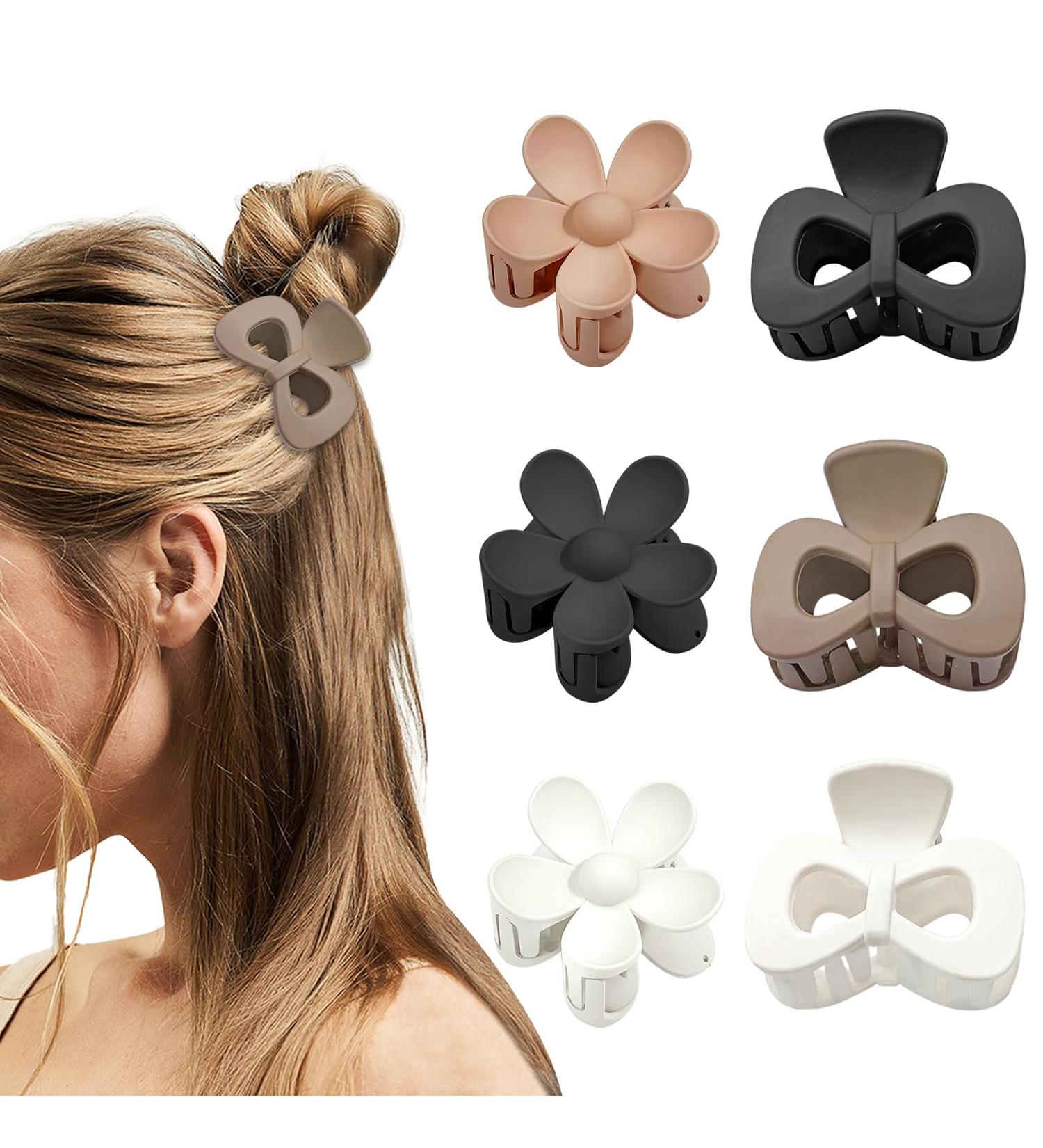6 Small Hair Clamps (4 cm/1.5 inch) - Cute Two-Row Teeth Clips for High Ponytails | 2 Styles Available - Buy Online on GoSupps.com
