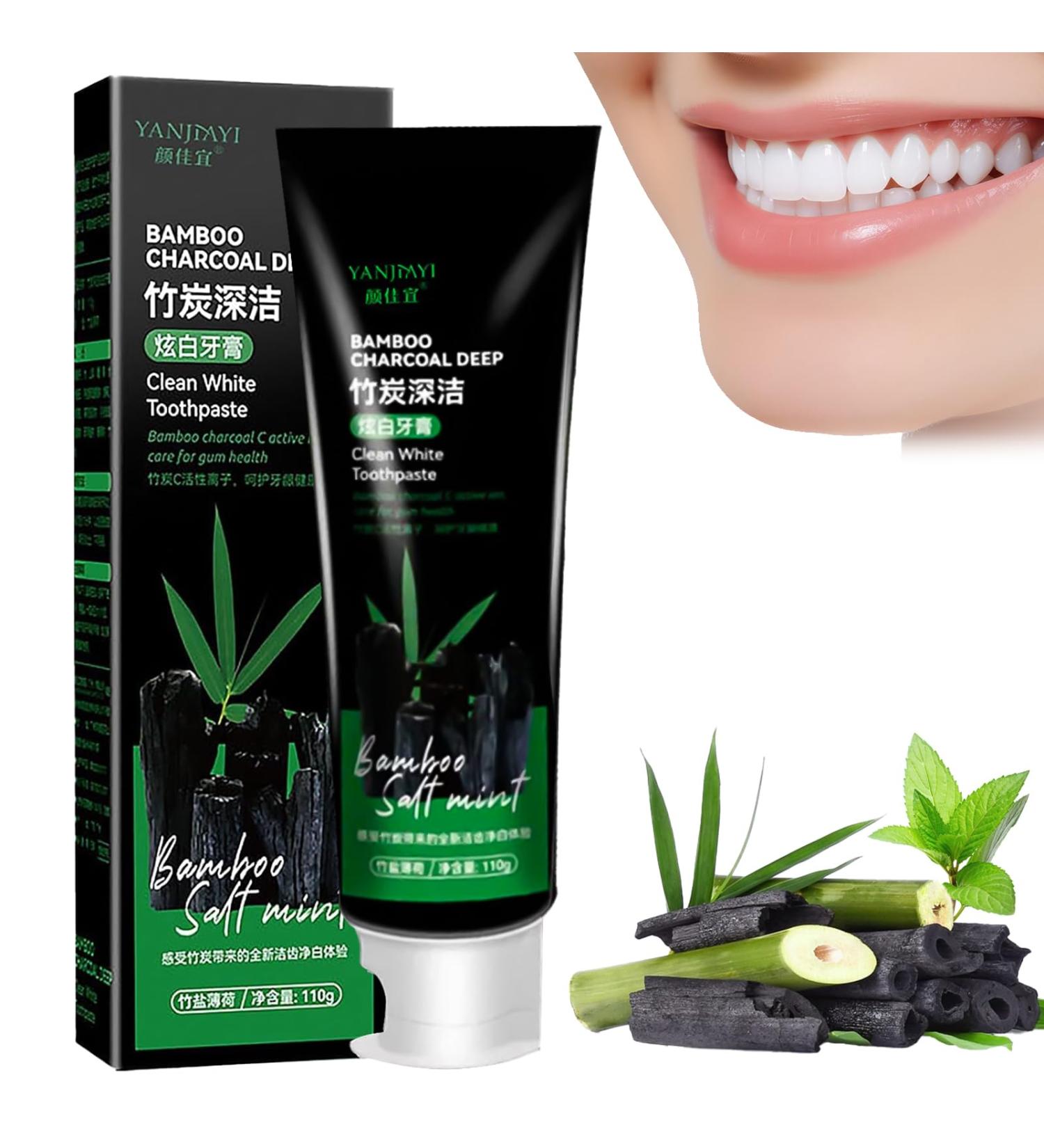 Activated Charcoal Toothpaste - Bamboo Charcoal for Whiter Teeth | Yanjiayi Deep Cleaning Toothpaste - Buy Online on GoSupps.com