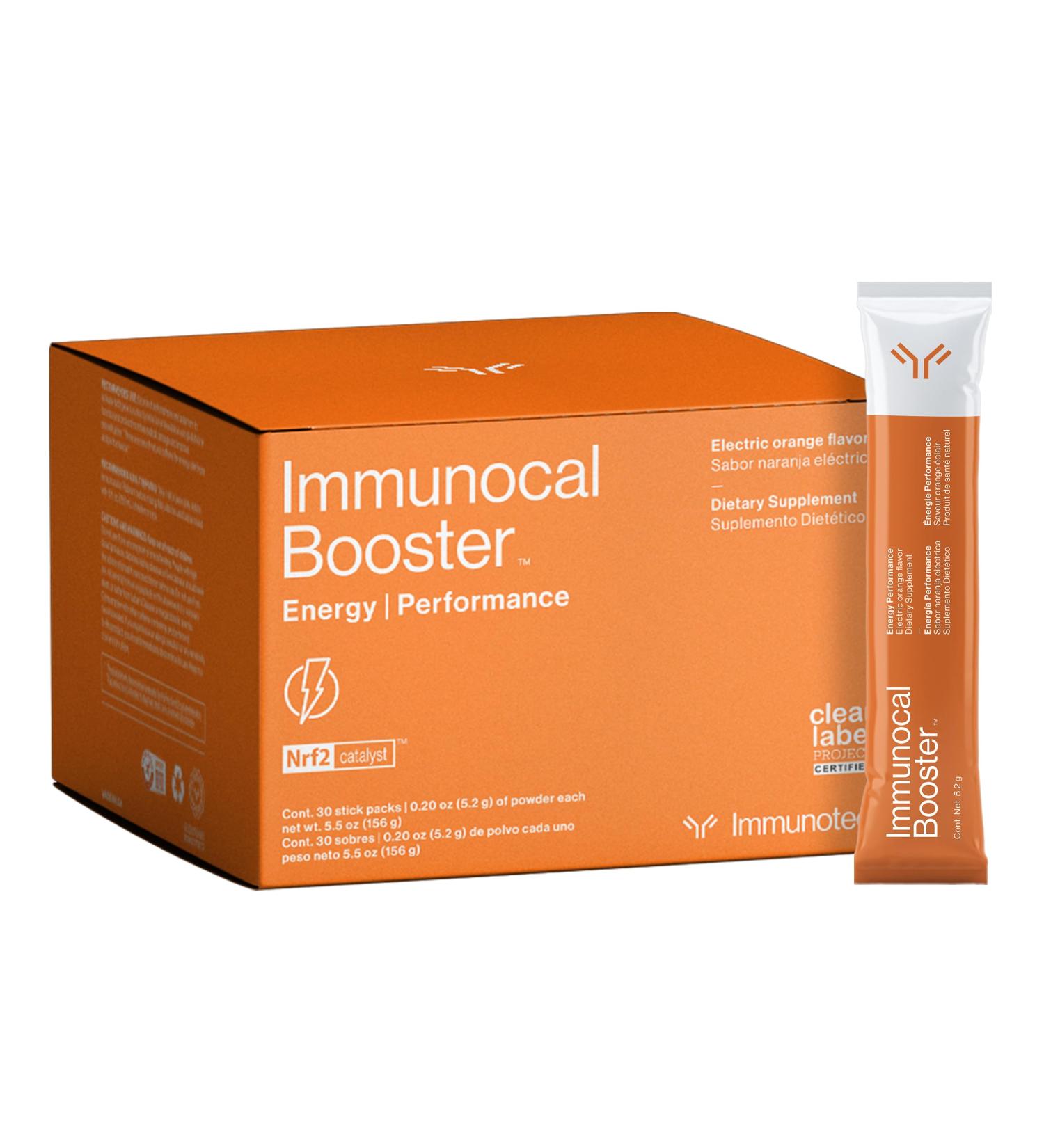 Immunocal Booster Energy Performance - Rapid Energy from 3 Natural Caffeine Sources | Gluten Free Sugar Free | Supports Focus & Alertness | 30 Servings - Buy Online on GoSupps.com