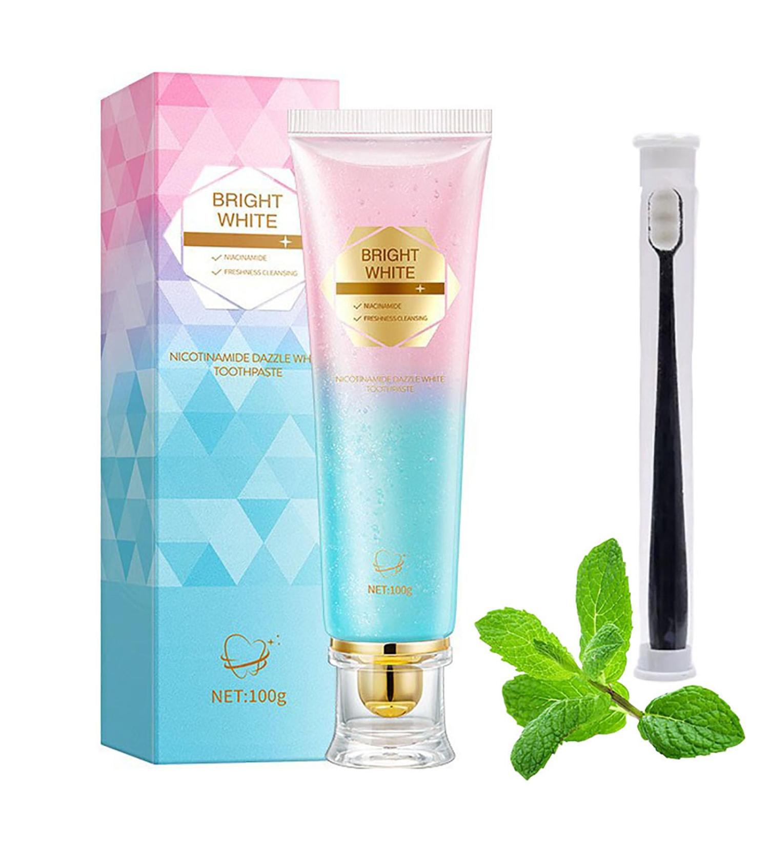 Easilyous Bright White Toothpaste Strictrigid Niacinamide Whitening Toothpaste Bright White Fresh Breath Toothpastes Remove Tooth Stains (1PCS) - Buy Online on GoSupps.com