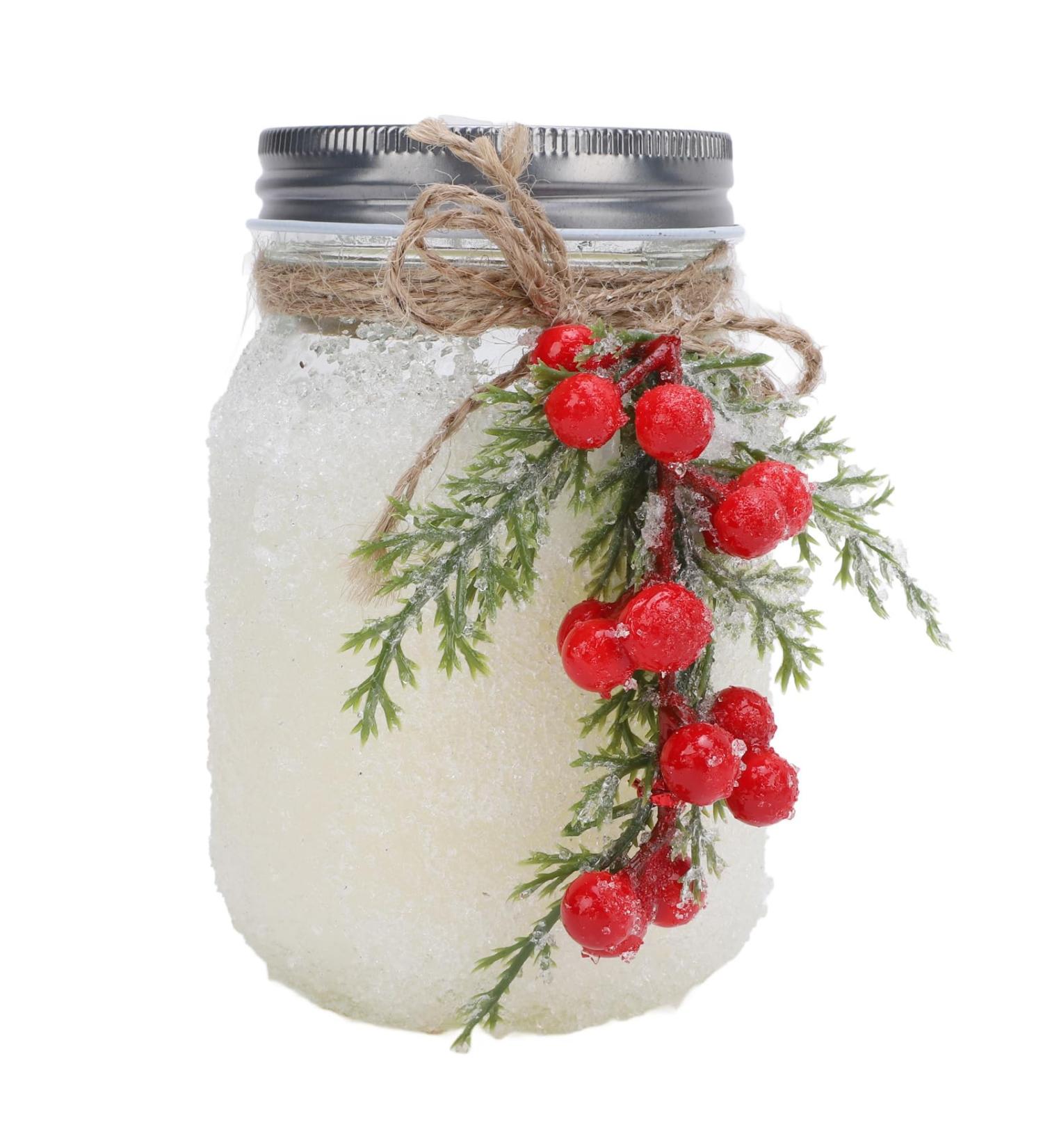 Handmade Frosting Covered Jar Candle - 18oz Soy Wax | Warm Ambiance & 10 Hours Burn Time | Perfect for Xmas Decoration - Buy Online on GoSupps.com