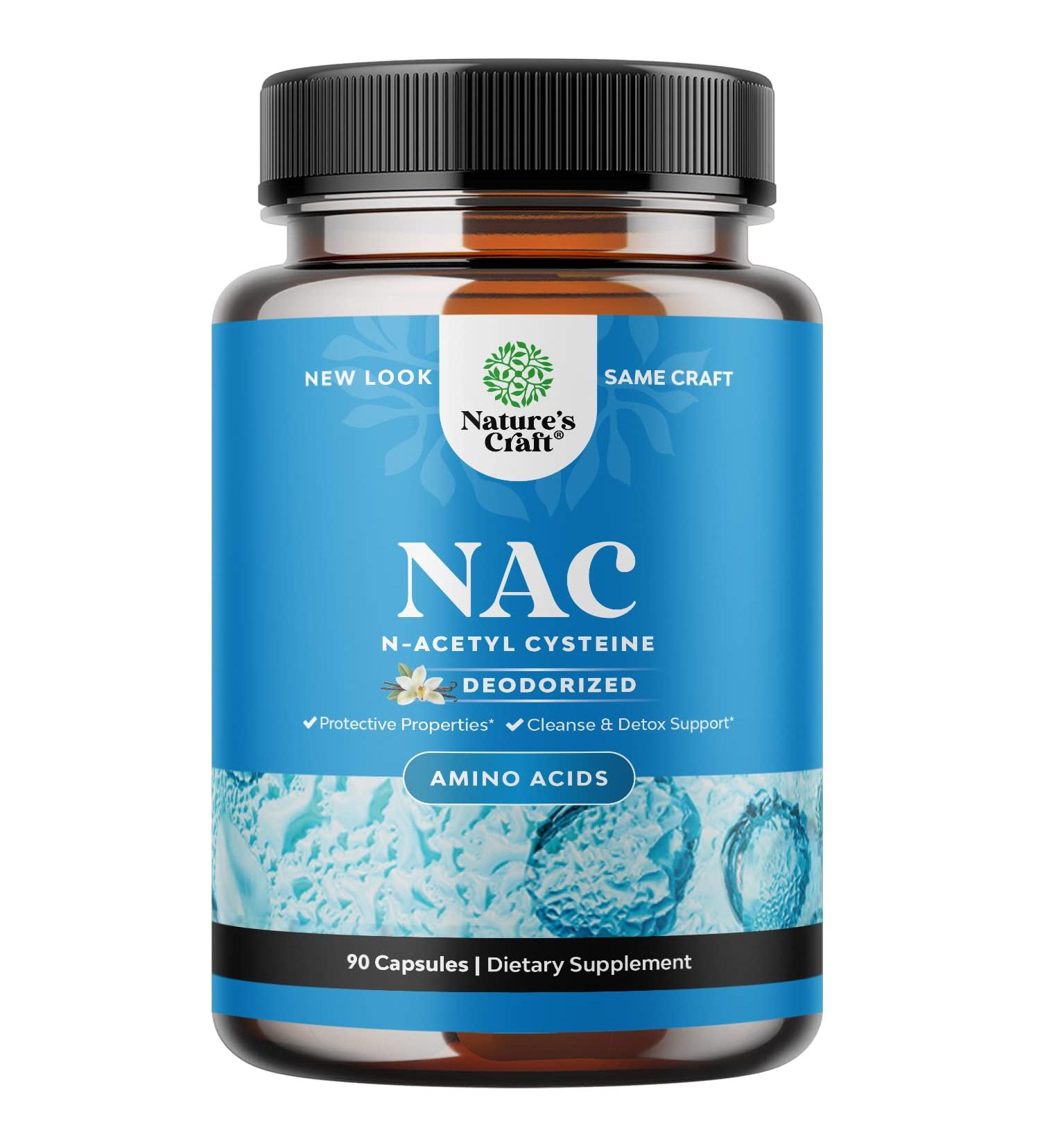 Natures Craft NAC Supplement 600mg - Glutathione Precursor for Liver Detox & Immunity - Brain & Lung Health Support - Buy Online on GoSupps.com