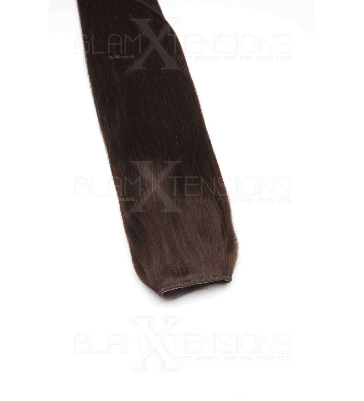 Glamxtensions Real Hair Half-Wig | Trendy Clip-In Extensions | 50cm Remy Real Hair in Dark Brown No. 02 - International Shipping Available - Buy Online on GoSupps.com