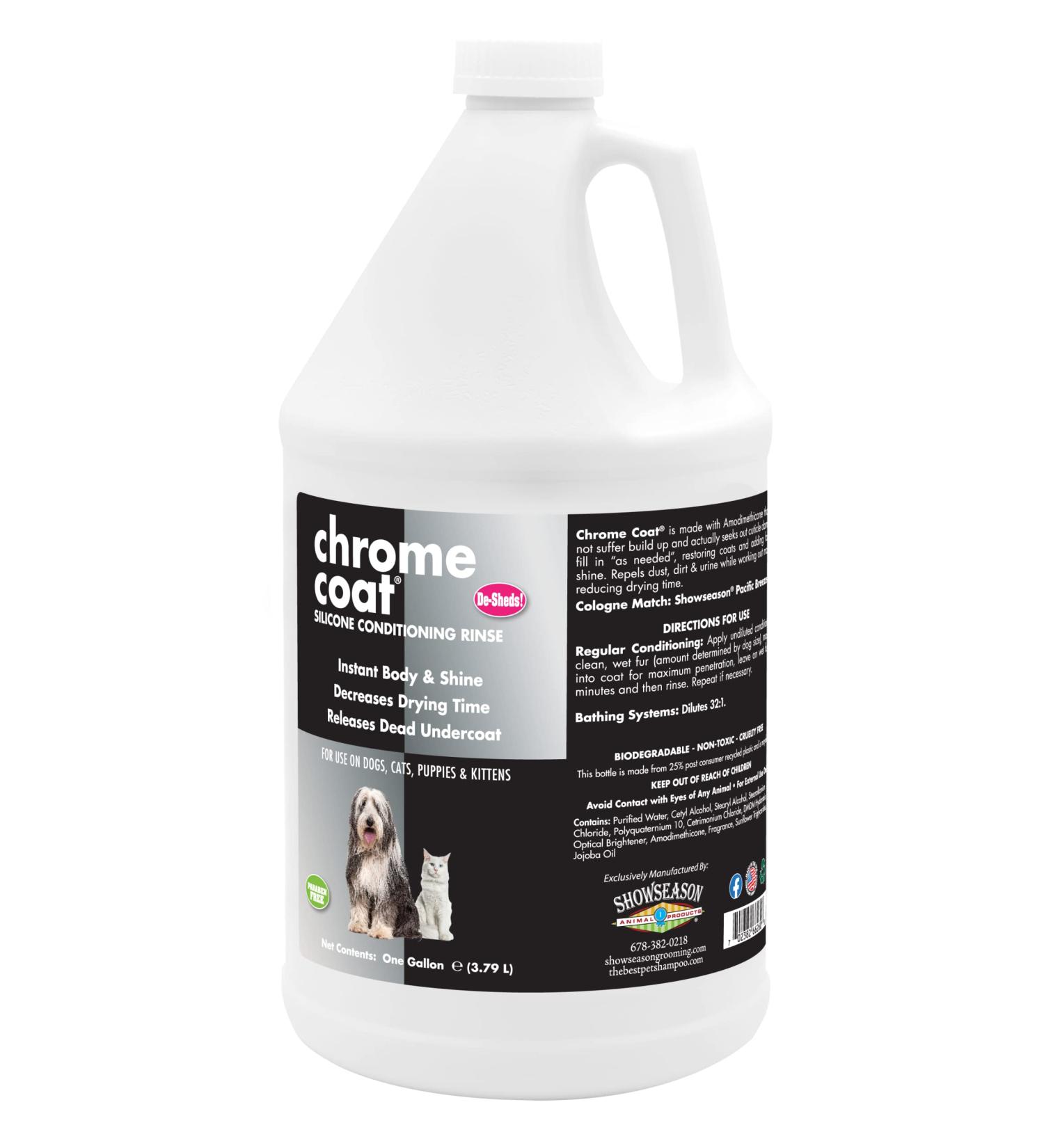 Showseason Chrome Coat Pet Conditioner 1 Gallon | Long-Lasting | Cruelty-Free | Paraben-Free | Biodegradable and Non-Toxic | Made in The USA