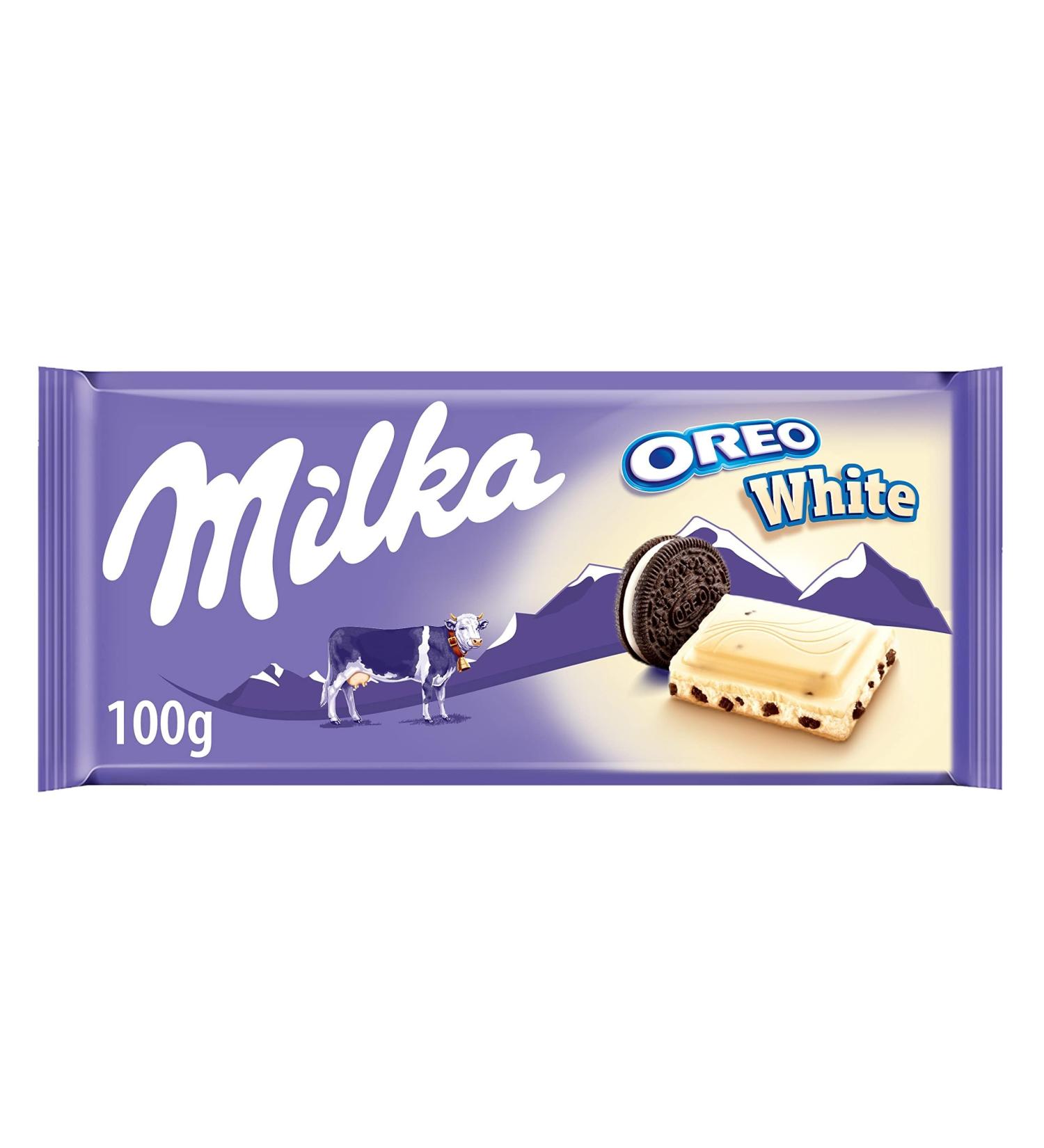 Milka - White Chocolate with Alpine Milk and Oreo Cookies - G Tablet 100 g - Buy Online on GoSupps.com