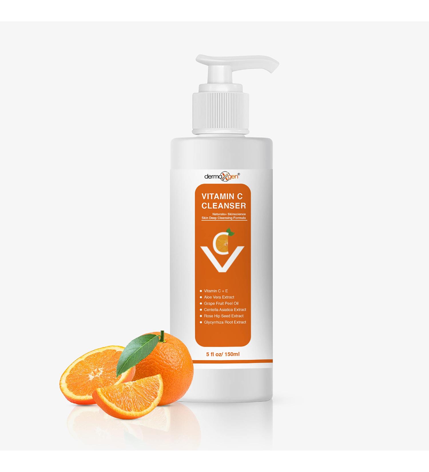 Vitamin C Facial Cleanser with Rose Hip Oil & Aloe Vera - Natural & Organic 5 oz - Shop Internationally - Buy Online on GoSupps.com