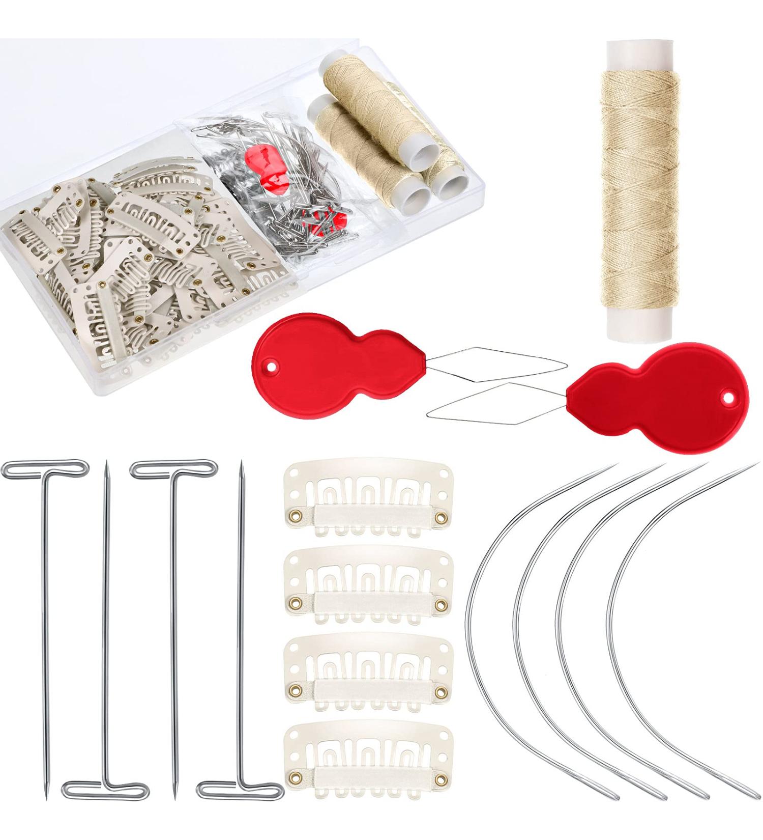85-Piece Clip Hair Extension Set | 50 U-Shaped Clips Needles T-Pencils & More for Perfect Hair Styles - Buy Online on GoSupps.com
