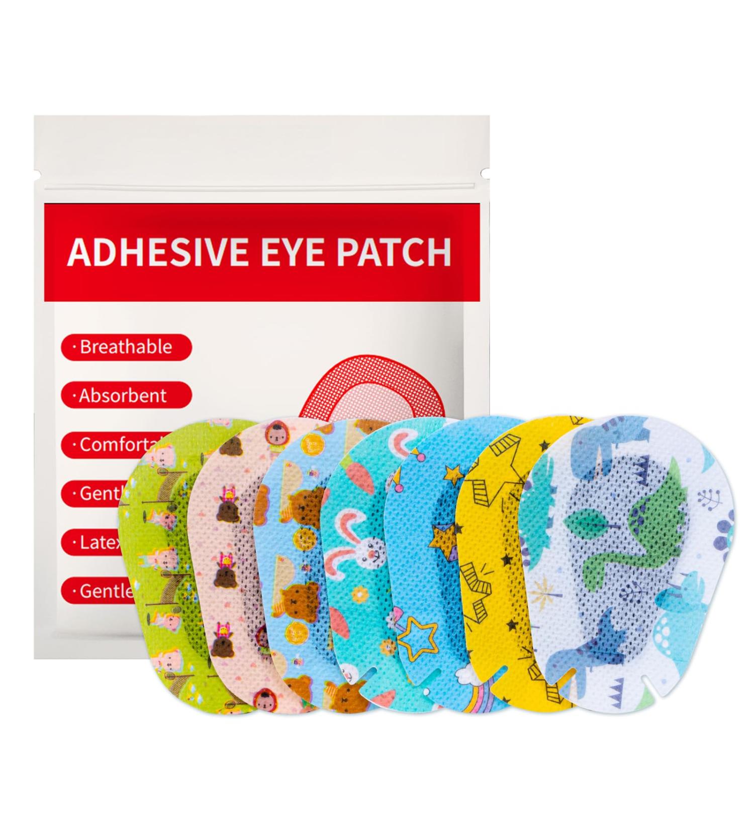 140PCS Kids Adhesive Eye Patches Cute Disposable Eyepatch Set for Amblyopia & Lazy Eye Breathable Bandages for Toddlers - 7 Styles - Buy Online on GoSupps.com