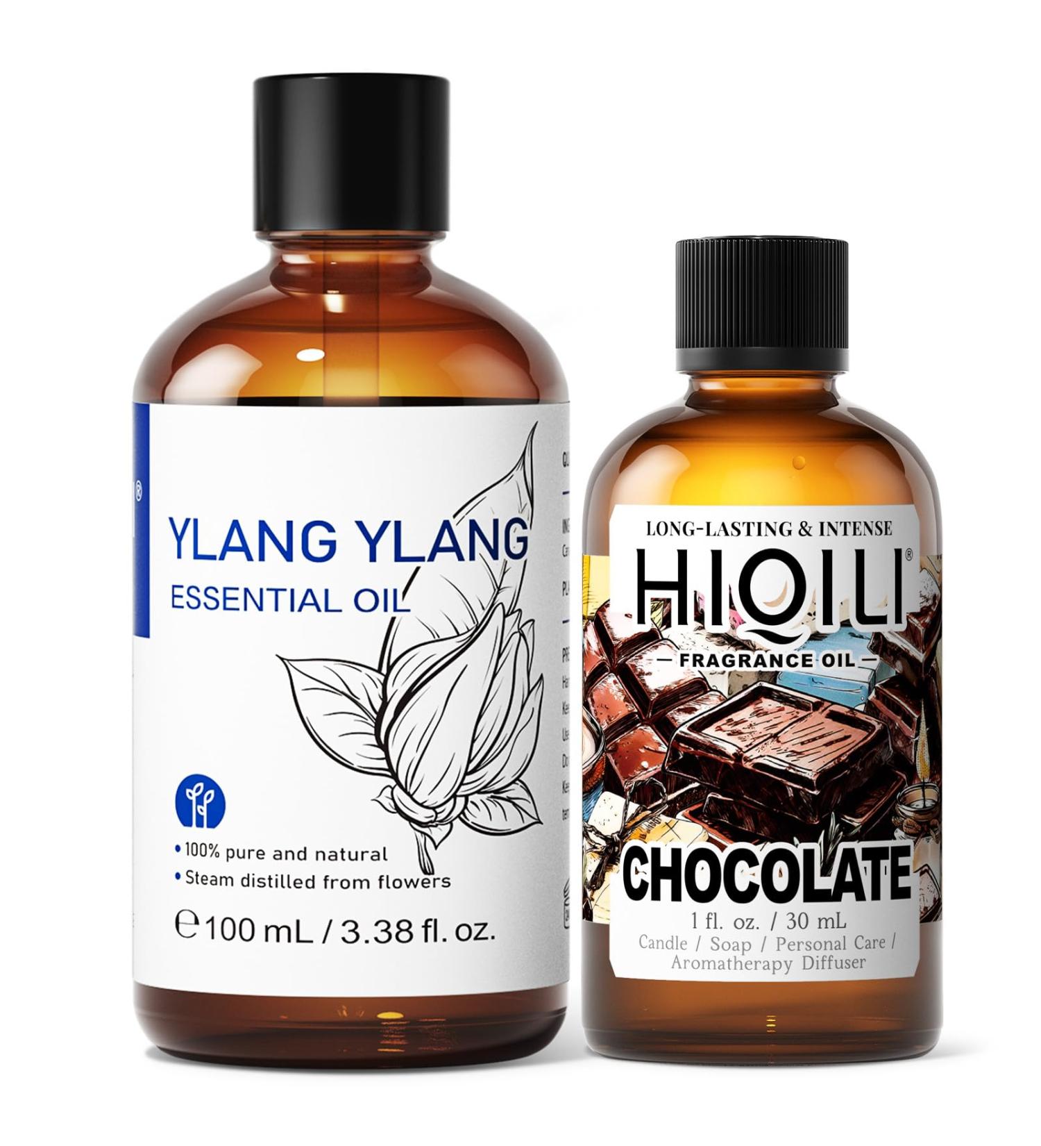 HIQILI 100ML Ylang-Ylang Essential Oil & 30ML Chocolate Fragrance Oil for DIY Diffuser - Buy Online on GoSupps.com