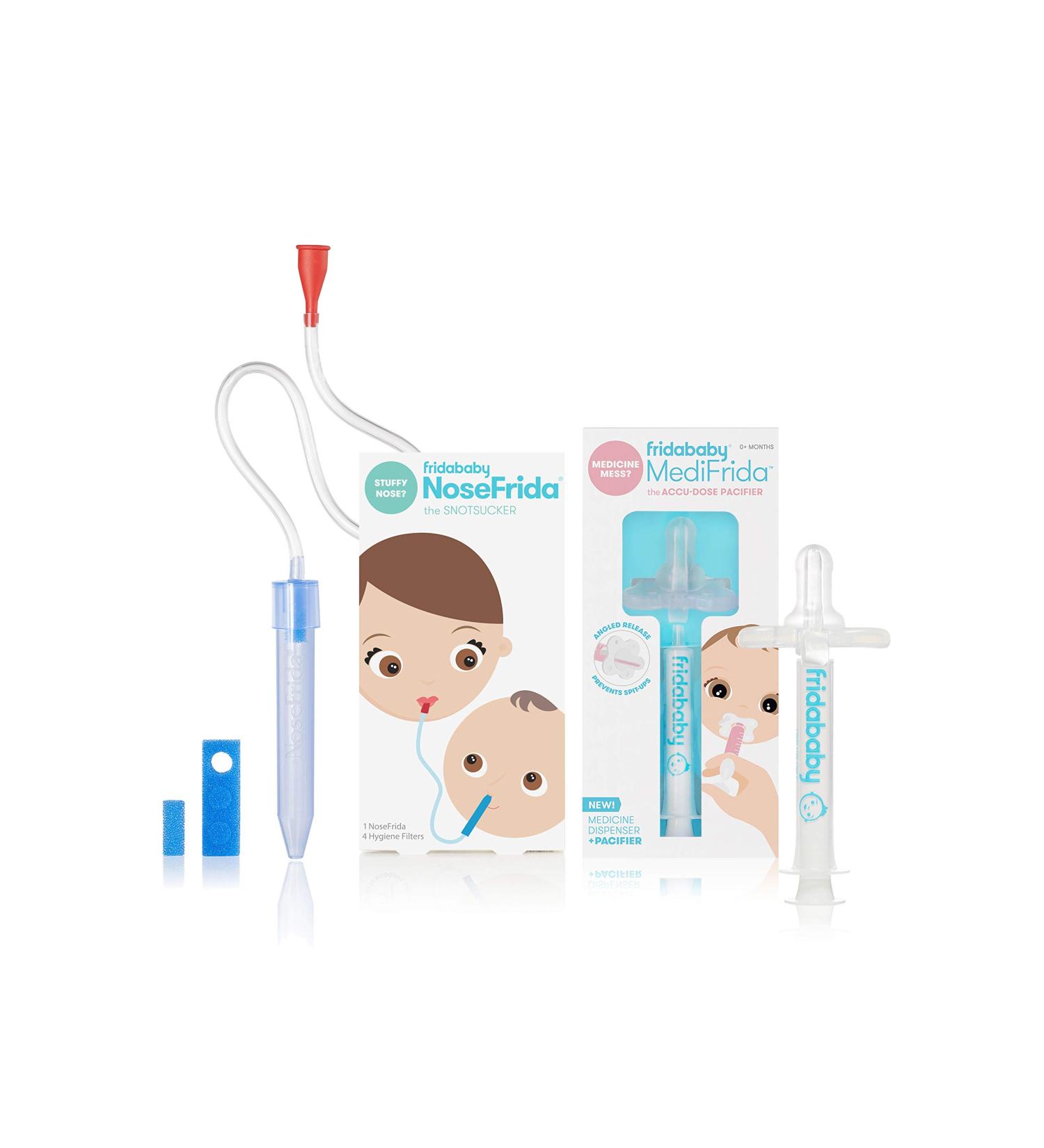 MediFrida Accu-Dose Pacifier Medicine Dispenser + NoseFrida Snotsucker Combo - Frida Baby - Buy Online on GoSupps.com