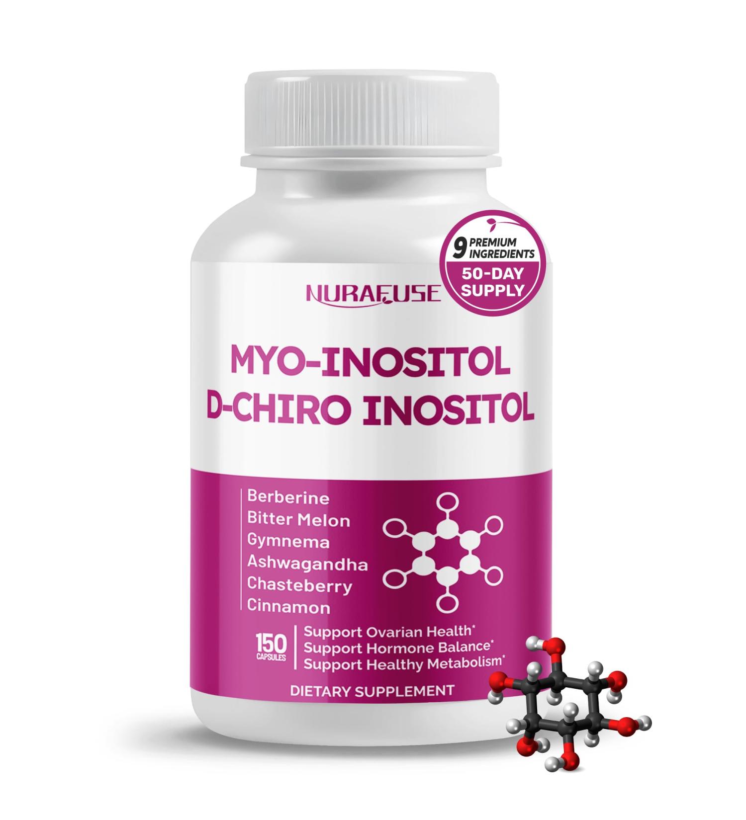 High Potency Myo-Inositol & D-Chiro Inositol with Chasteberry Cinnamon Bitter Melon & Gymnema Supports Optimal Hormone Balance Healthy Metabolism* Made in The USA 150 count (pack of 1) - Buy Online on GoSupps.com
