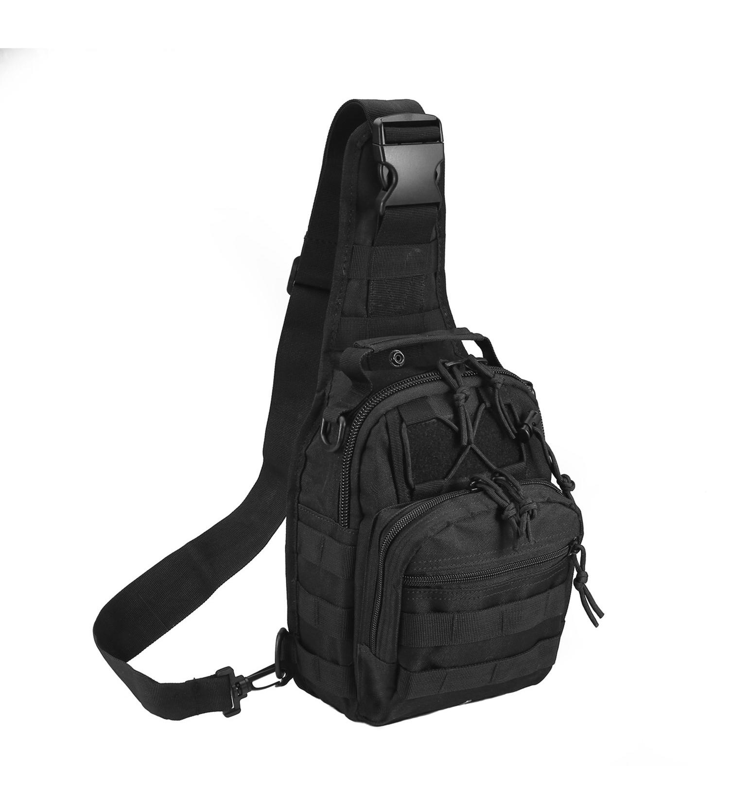 Tactical Shoulder Bag 1000D Outdoor Military Sling Daypack Backpack - Black - Buy Online on GoSupps.com