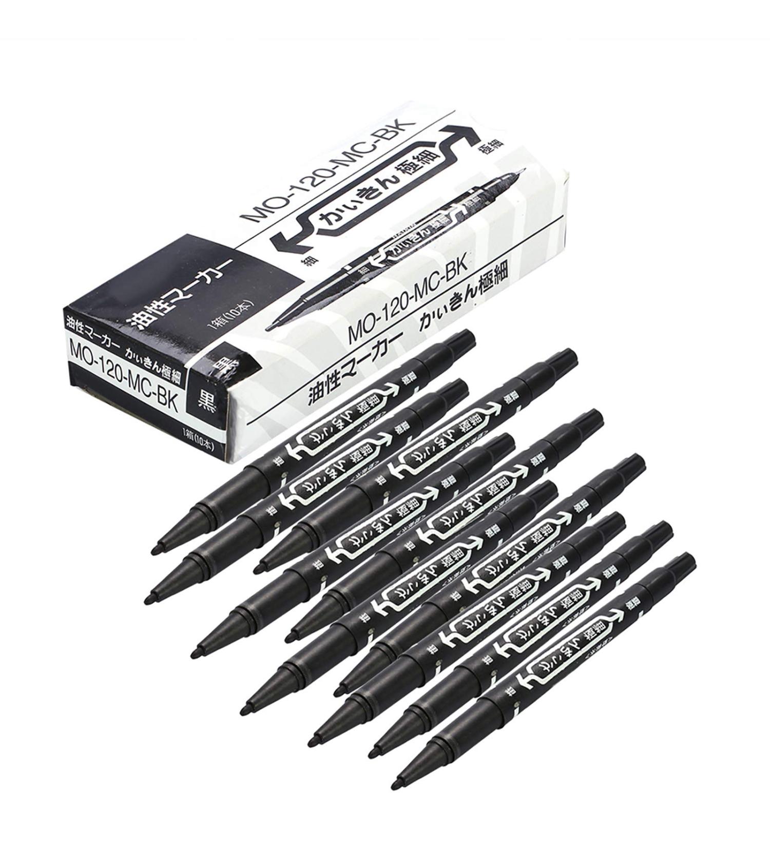 Black Tattoo Marker Pen Set - 10 Body Temporary Skin Markers for Tattooing - Buy Online on GoSupps.com