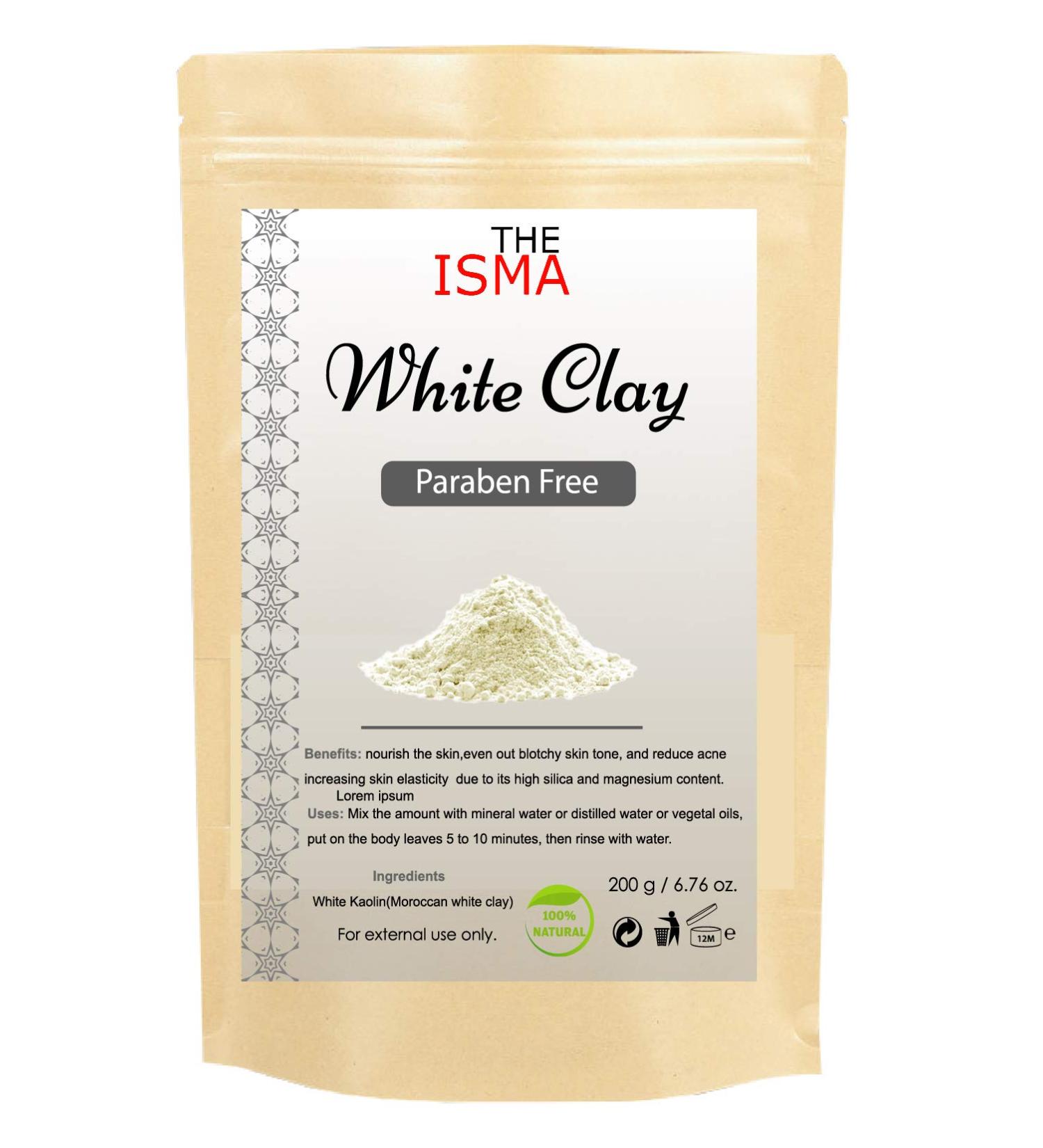  THE ISMA 100% Natural Kaolin Clay Facial Mask Paraben-Free Deep Pore Cleansing (200g Bag White) - Buy Online on GoSupps.com