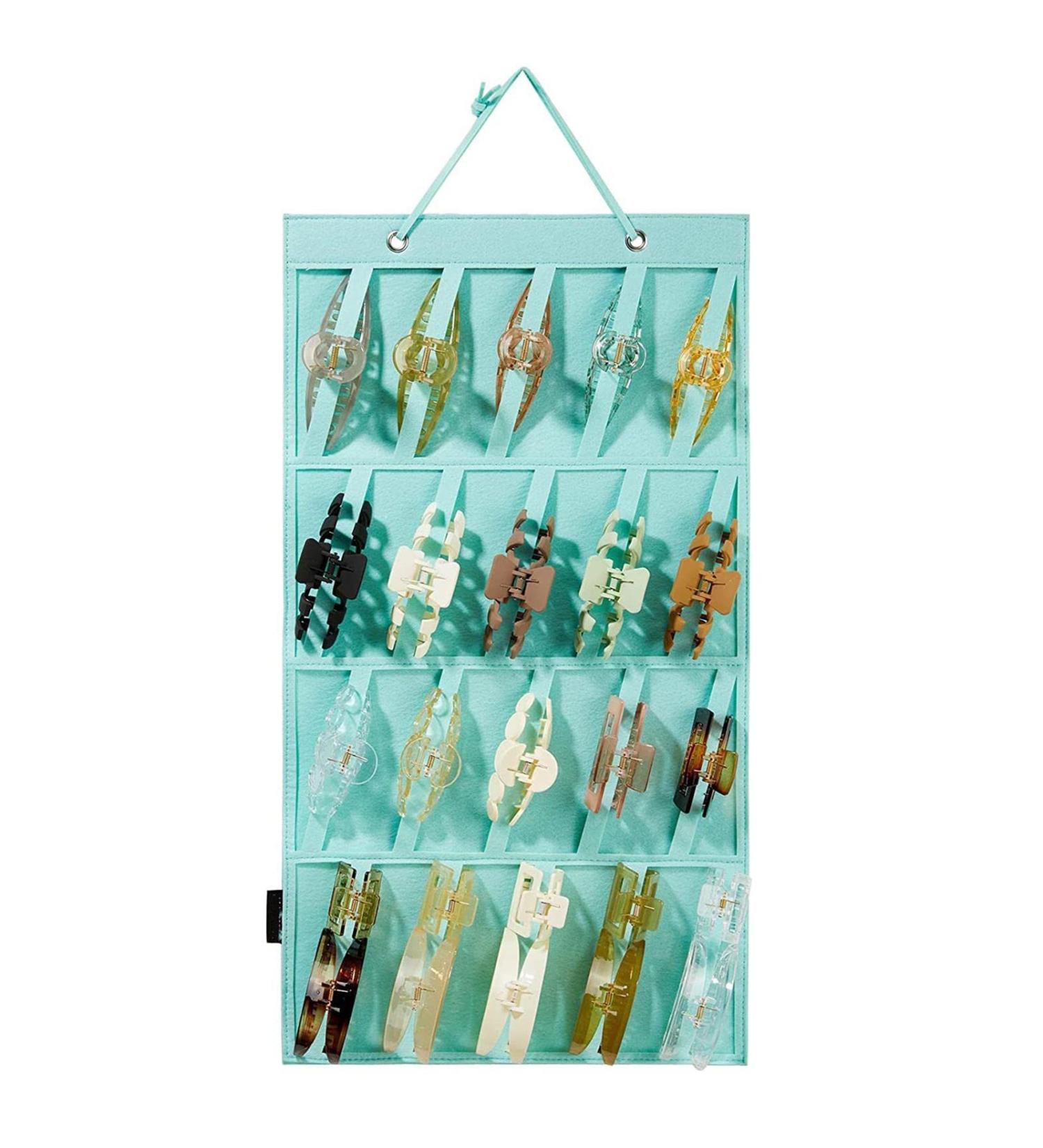 Hair Clip Organizer | Wall-Mount Hair Claw Stand Display Holder Claw Clip Holder Organizer Hanging Hair Clip Holder Hair Accessories Storage Organizer for Women Girls Shakven Blue - Buy Online on GoSupps.com