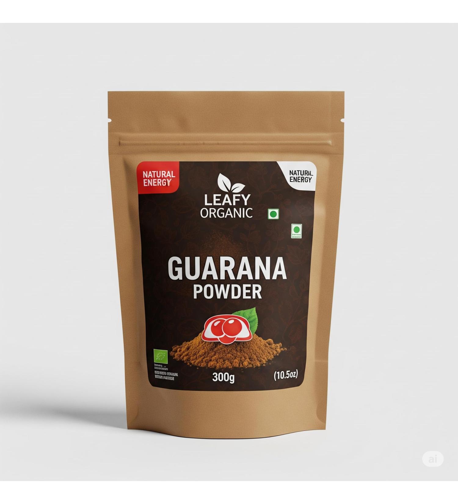 Leafy Organic Guarana Powder 1 000mg Per Serv 10.5 Ounces | Raw Bulk Superfood Coffee Substitute Vegan Friendly & Non-GMO