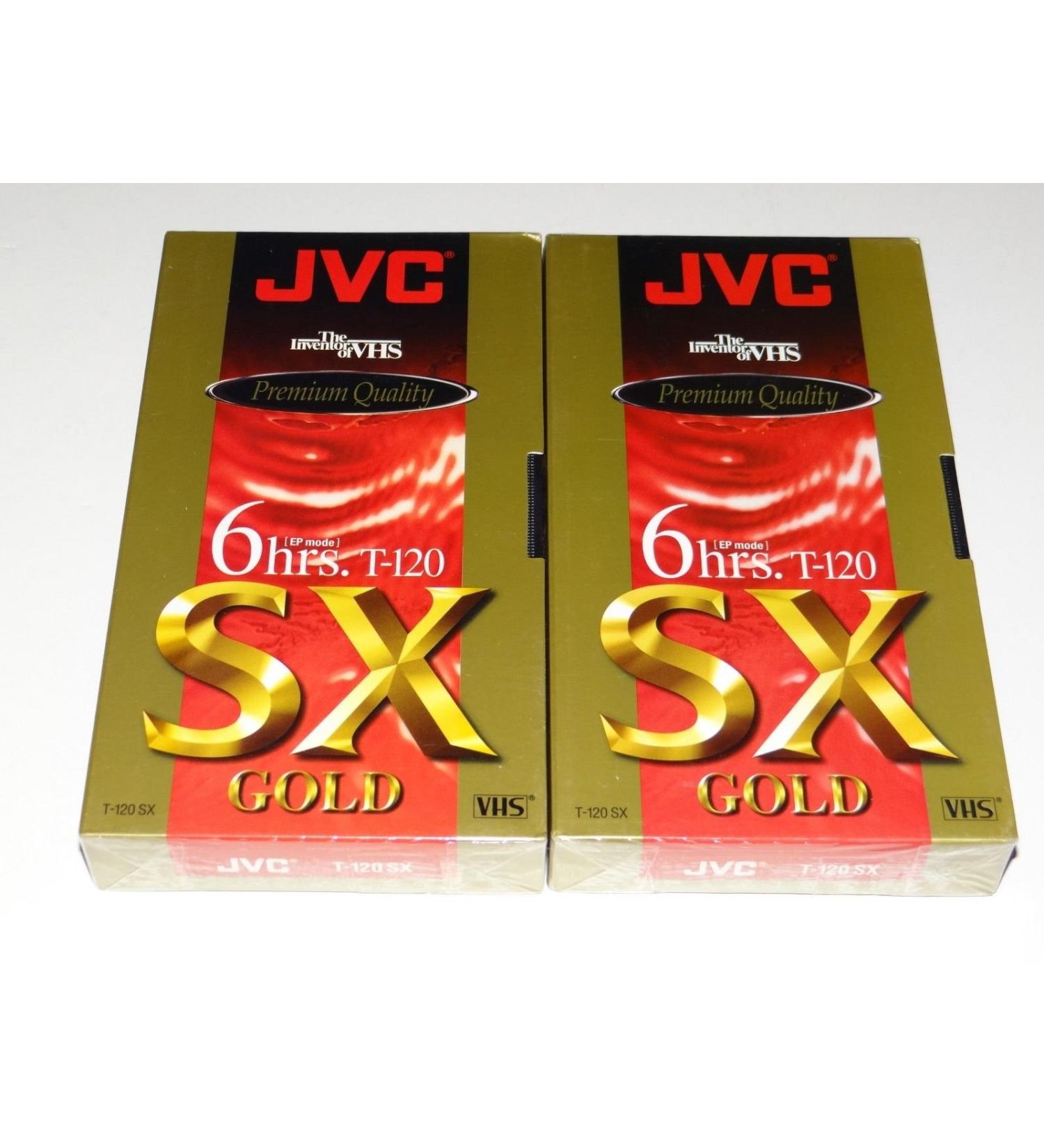 JVC Premium Quality 6 Hrs. T-120 Sx Gold VHS Tapes 3 Pack