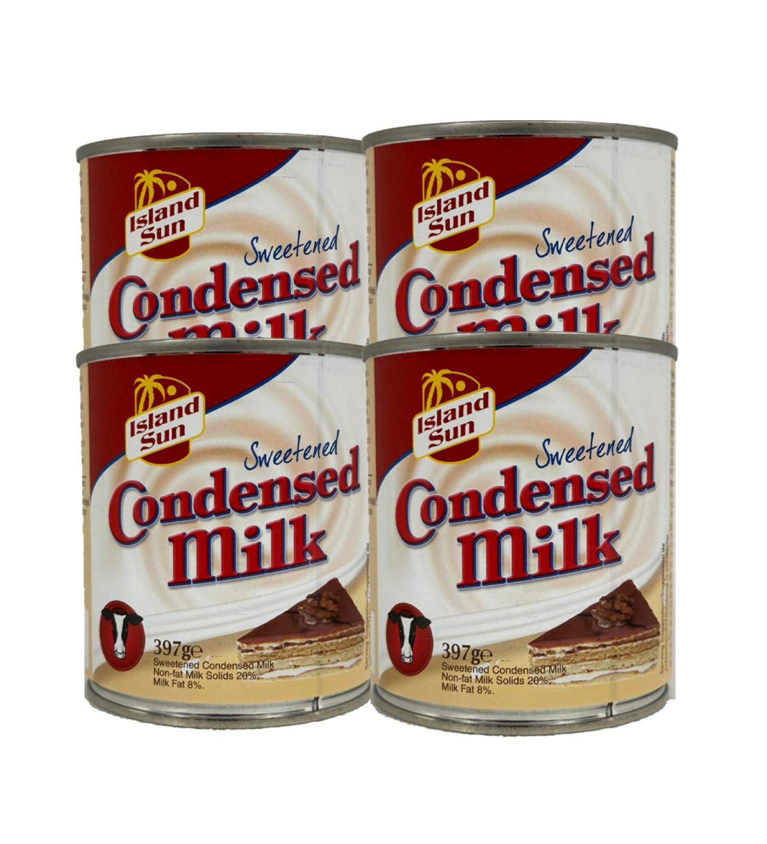 Island Sun Sweetened Condensed Milk Creamy Condensed Milk With No Added Preservatives Dairy Rich Sweetness 397G Pack Of 4 397.00 g (Pack of 4) - Buy Online on GoSupps.com