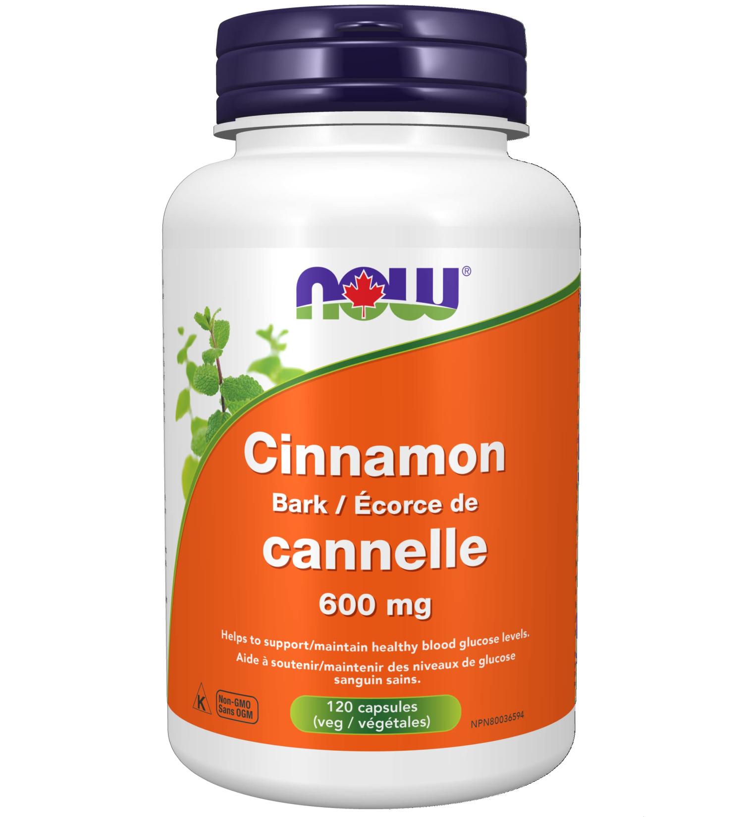 NOW Supplements Cinnamon 600mg Capsules 120 Count - Buy Online on GoSupps.com