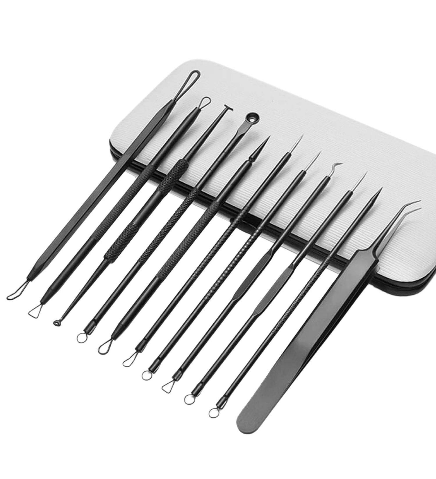 kzxbty Blackhead Remover Pimple Popper Tool Kit 11 Pcs Pimple Extractor Tool Acne Kit for Blackhead - Buy Online on GoSupps.com
