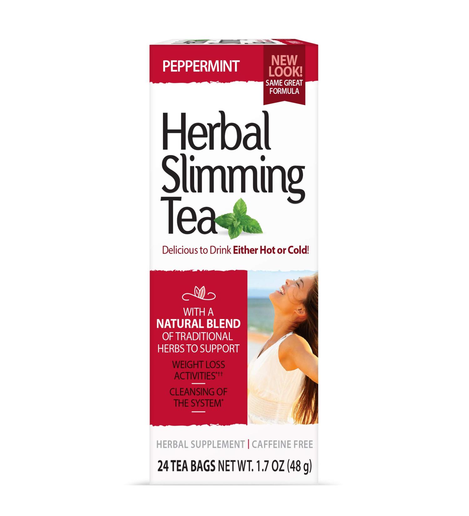 21st Century Herbal Slimming Tea - Caffeine-Free Peppermint, 24 Tea Bags (1.7 oz) - Buy Online on GoSupps.com