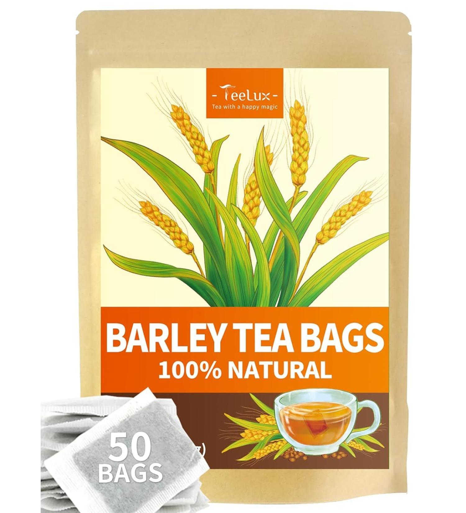  TeeLux TeeLux Pack of 50 Barley Tea Bags Roasted Barley Caffeine-Free Mugicha Herbal Tea Ideal Coffee Alternative in Japan - Buy Online on GoSupps.com