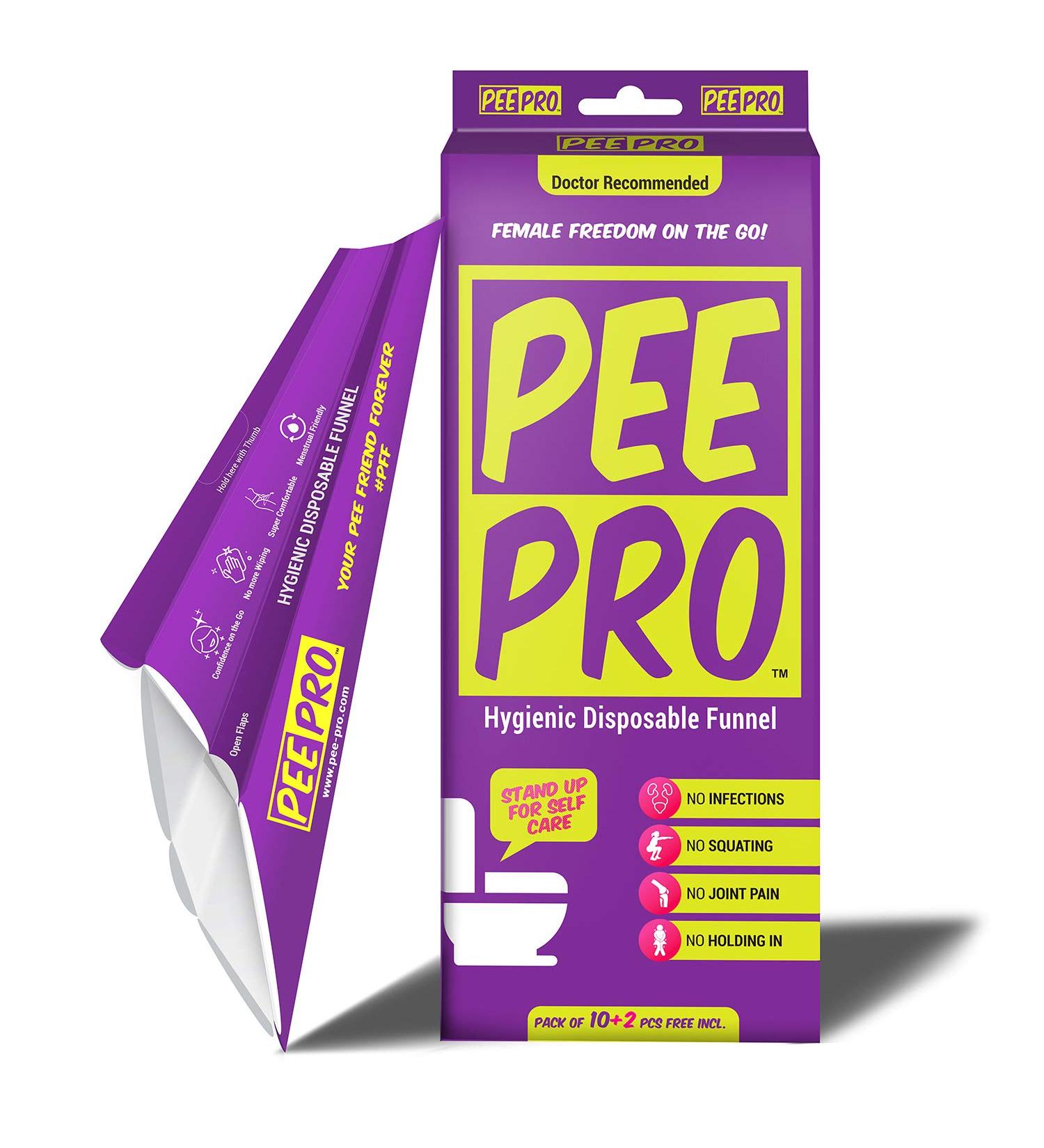 Pee Pro Disposable Urination Funnel for Women - 12 Count Value Pack for Public Restrooms, Travel, Camping, and Outdoor Activities - Buy Online on GoSupps.com
