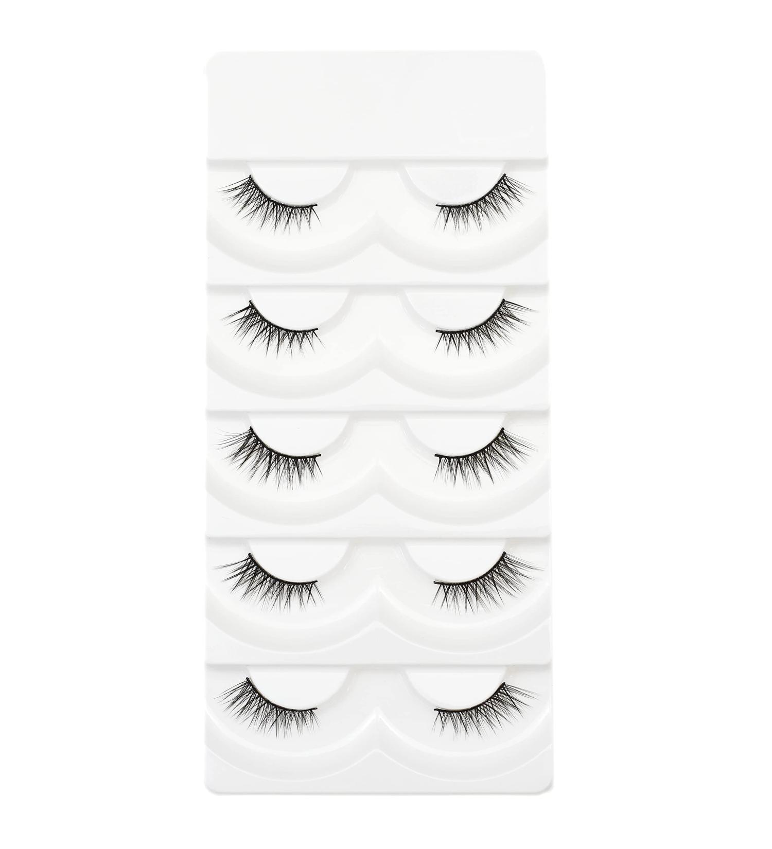 Vivis Half False Eyelashes Corner 3D Mink Lashes Natural Fake Eye Fluffy Cute Reusable Makeup Extension 5 Pairs - B26