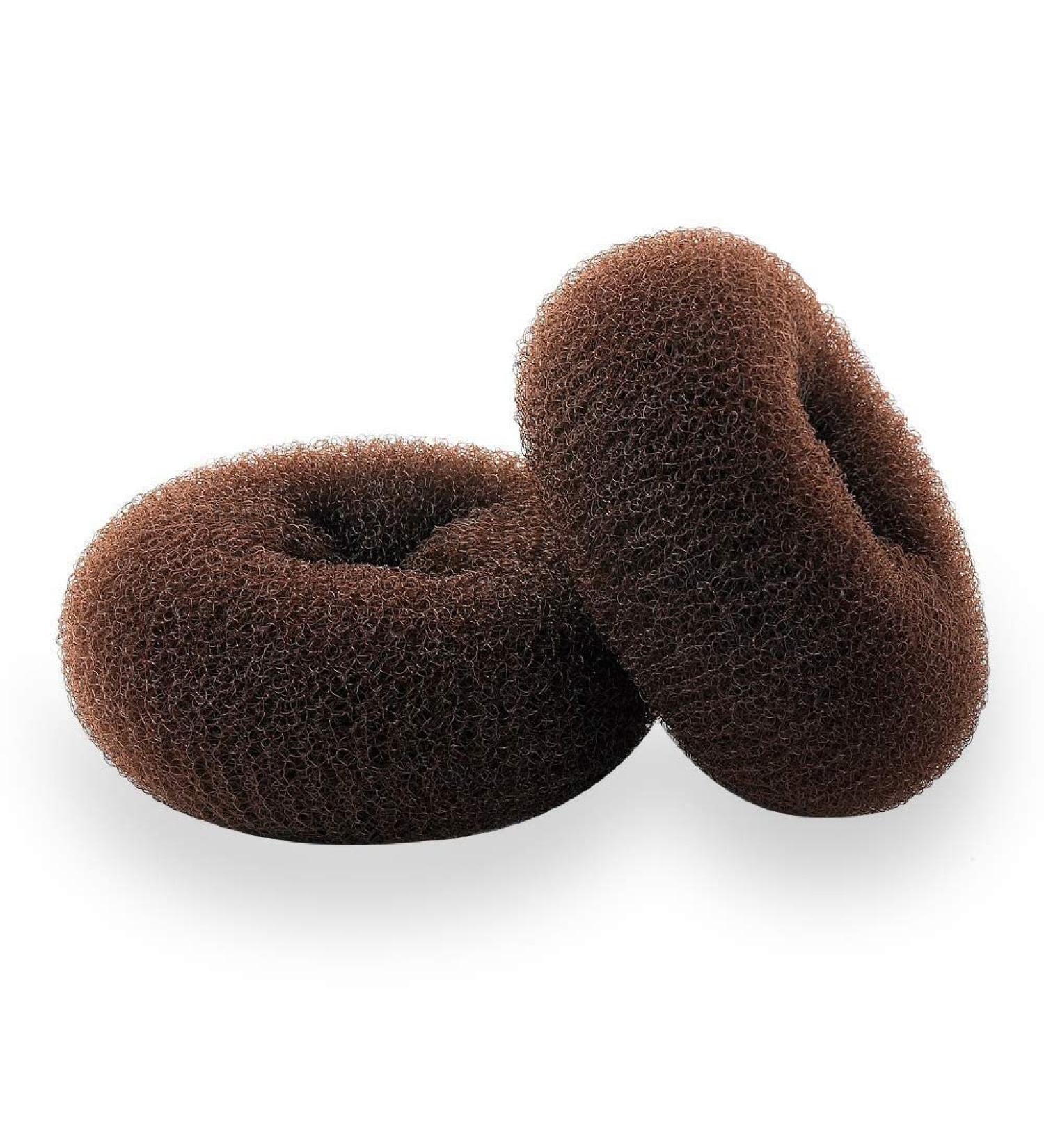 WACURRENTHYD X-Large Brown Hair Donut Bun Maker 2PCS - Chignon Doughnut Shaper for Thick & Long Hair - Buy Online on GoSupps.com