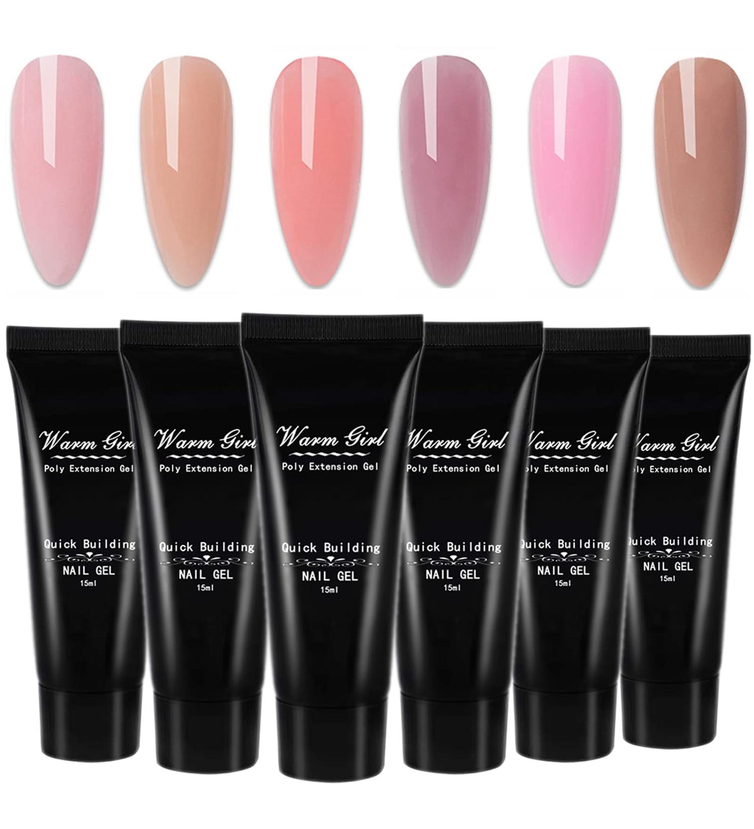 Warm Girl Pink Nail Builder Gel Set - 6 Pieces 15ml Nail Extension & Art Kit for Beautiful Manicure - Buy Online on GoSupps.com